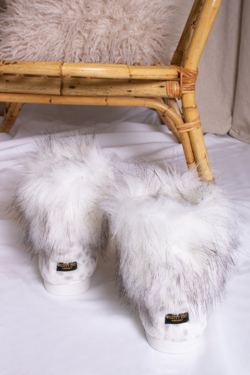 Fern Slippers in Snow Leopard