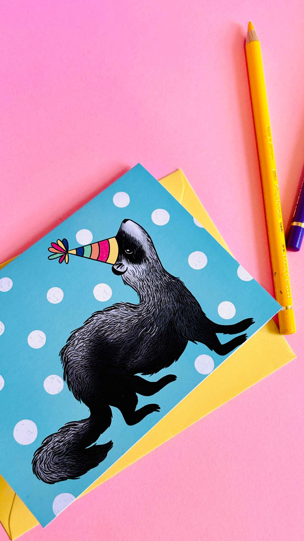 Handmade Ferret Birthday and Celebration Greeting Card