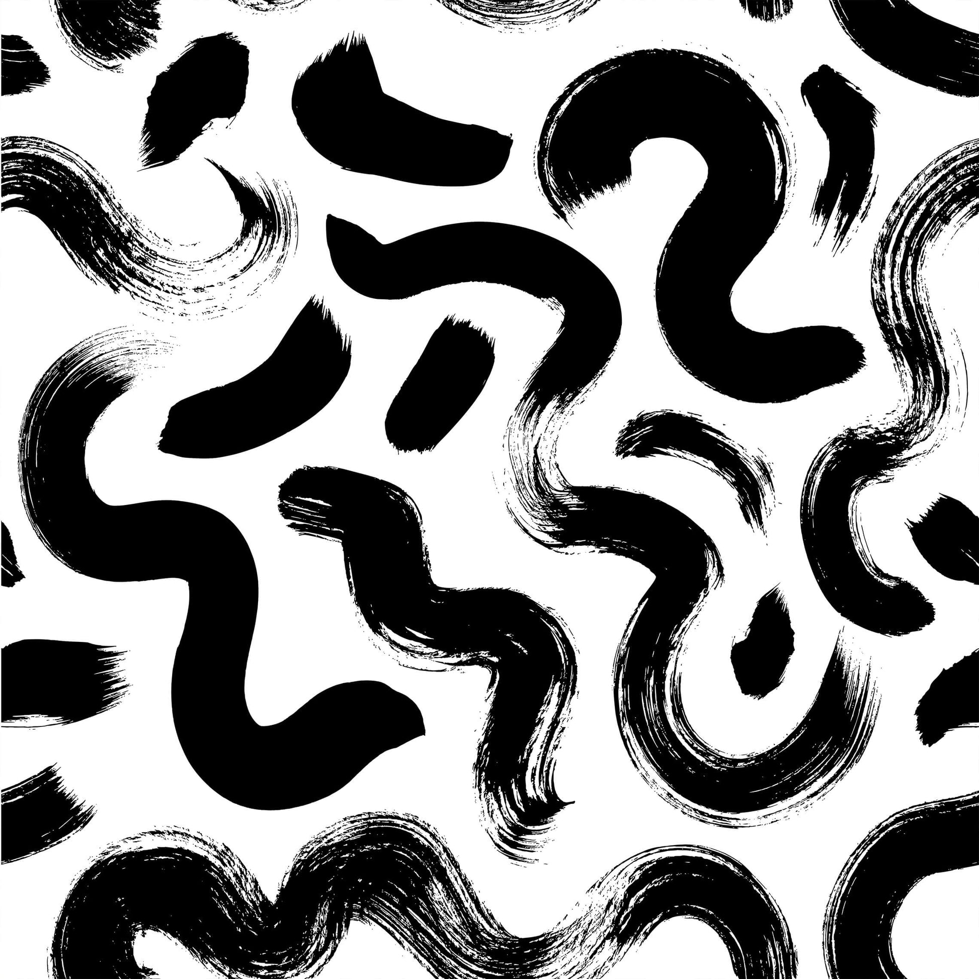 Black and White Brushstroke Wallpaper