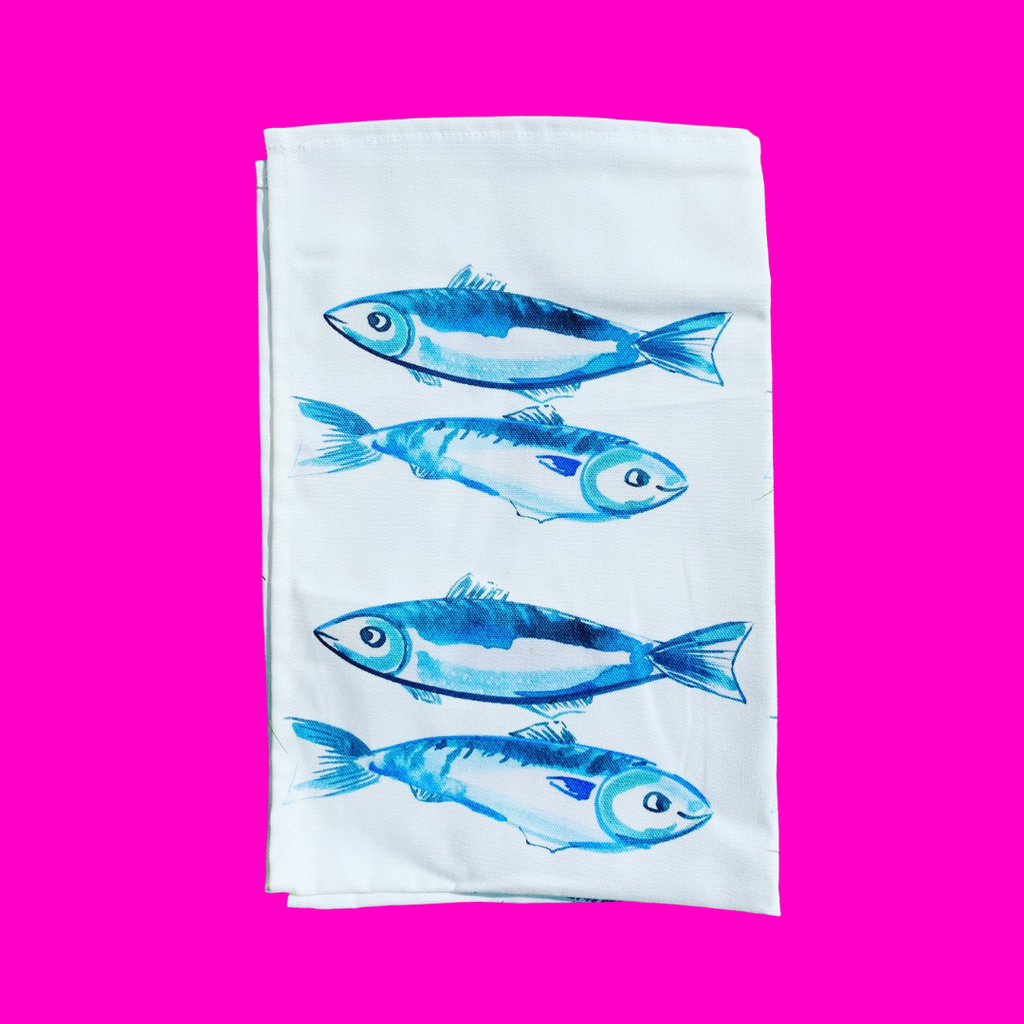 Oh So Bright Fresh Fish Tea Towel