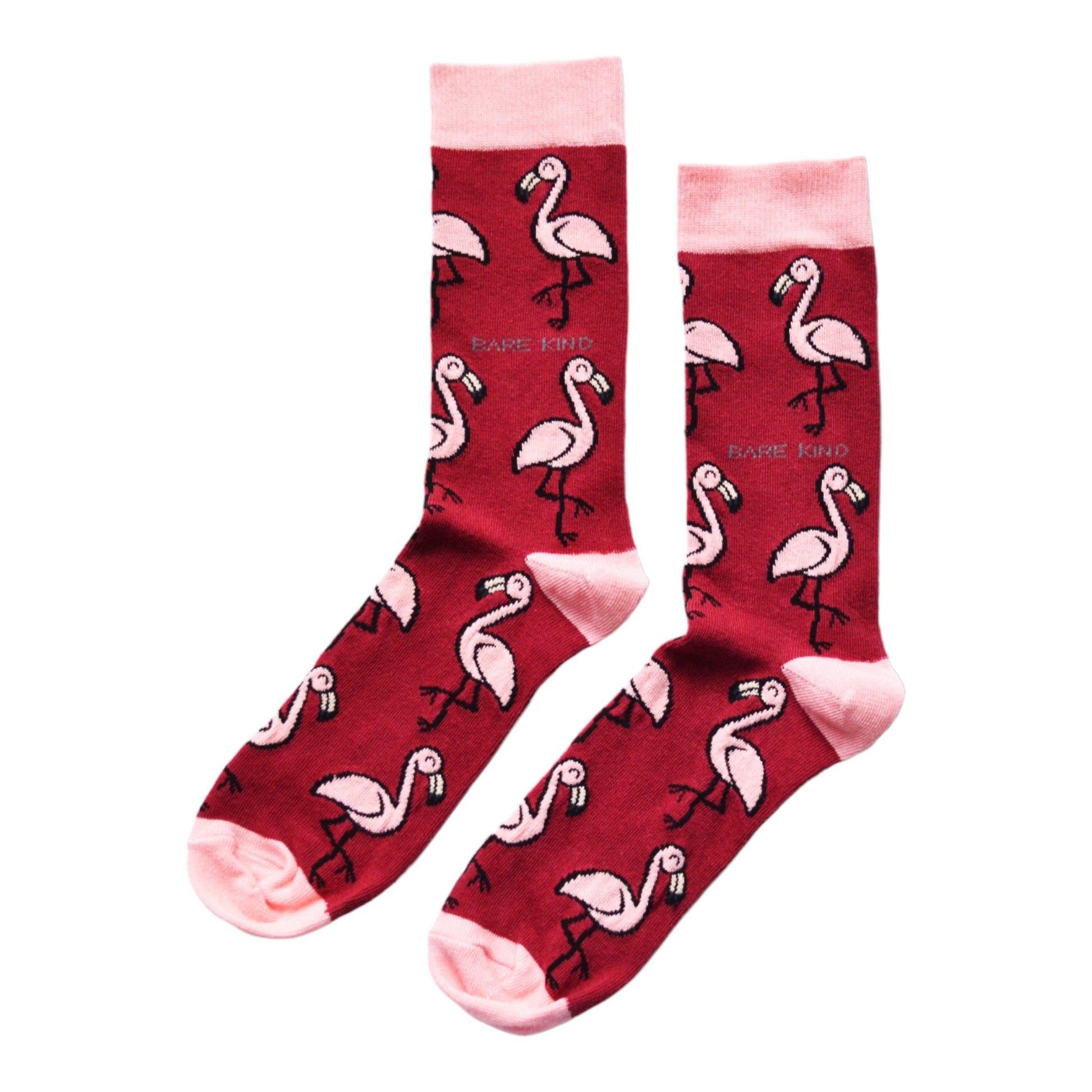 Save the Flamingos Bamboo Socks in Pink