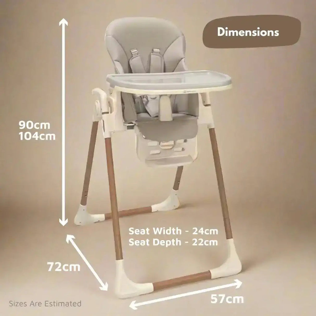 Beige Baby and Toddler Highchair with Adjustable Height