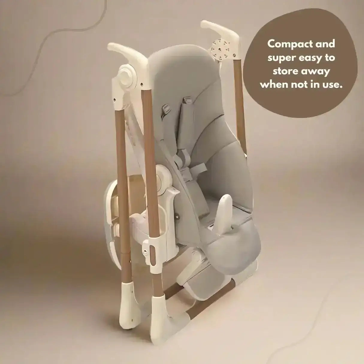 Beige Baby and Toddler Highchair with Adjustable Height