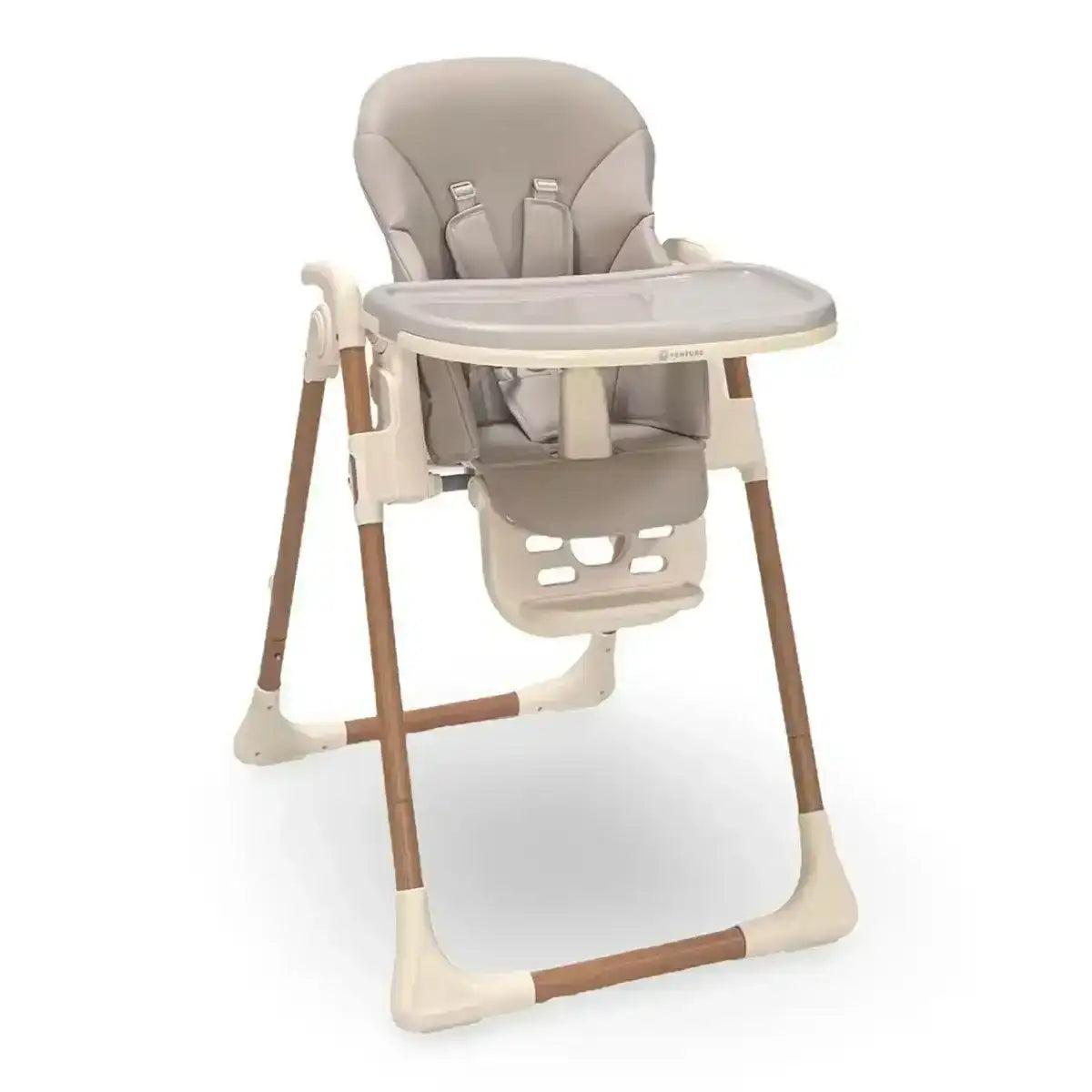 Beige Baby and Toddler Highchair with Adjustable Height