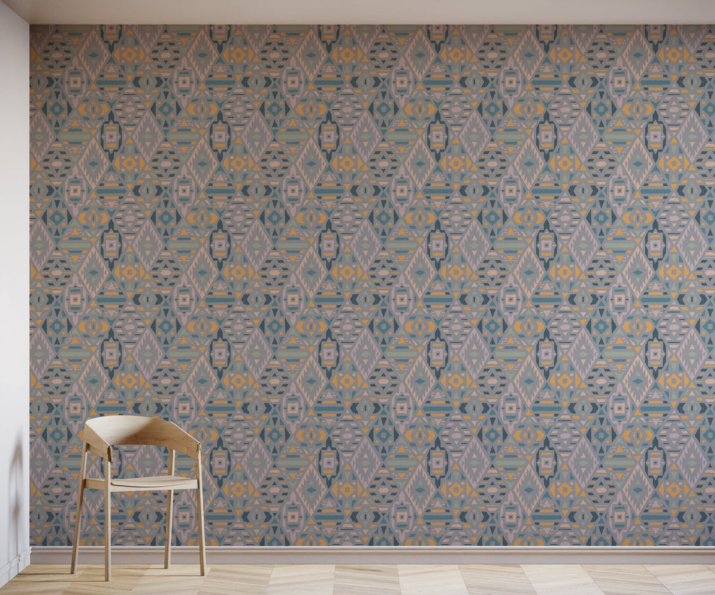 Geometric Fleece Wallpaper in Vibrant Colours