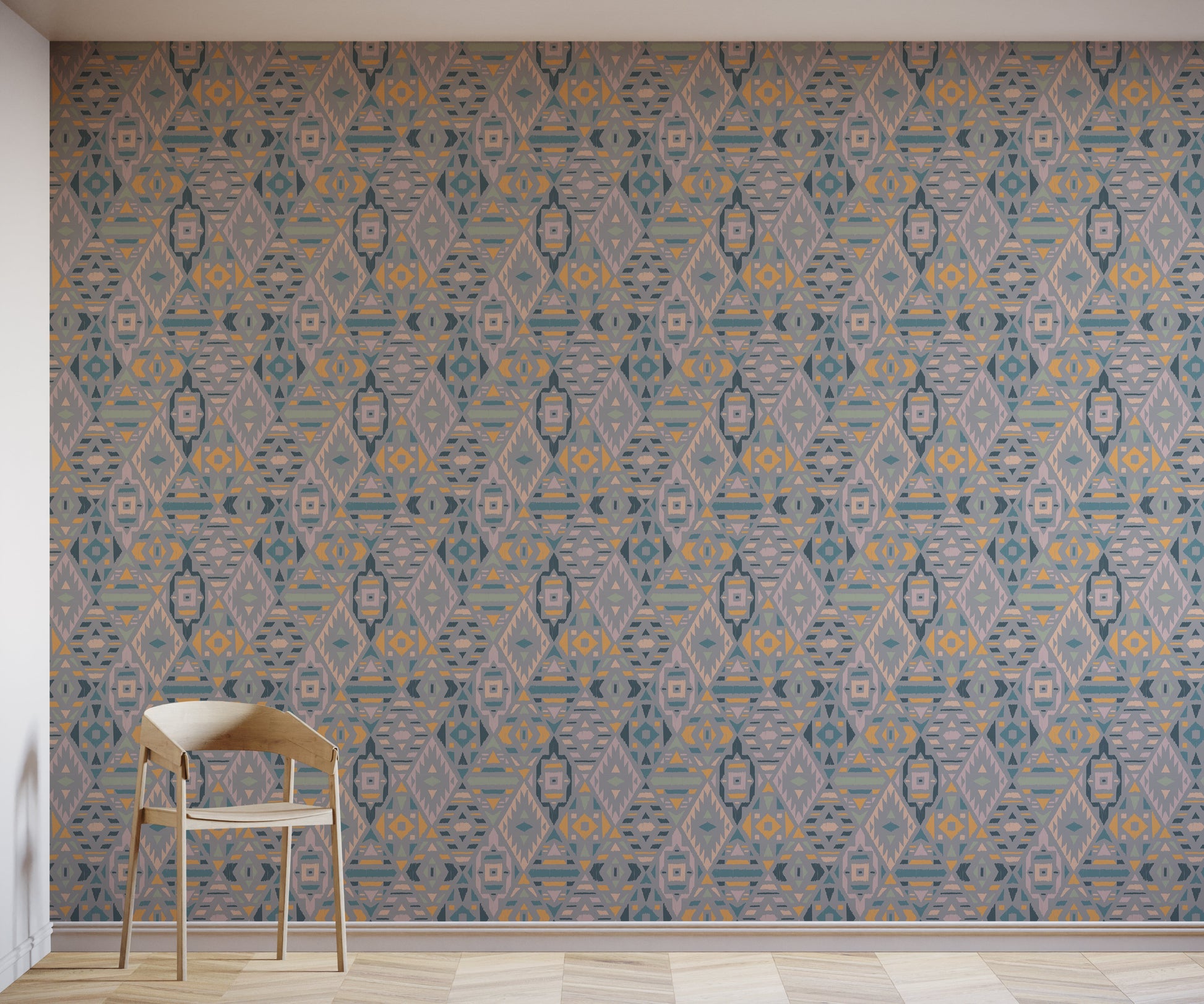 Geometric Fleece Wallpaper in Vibrant Colours