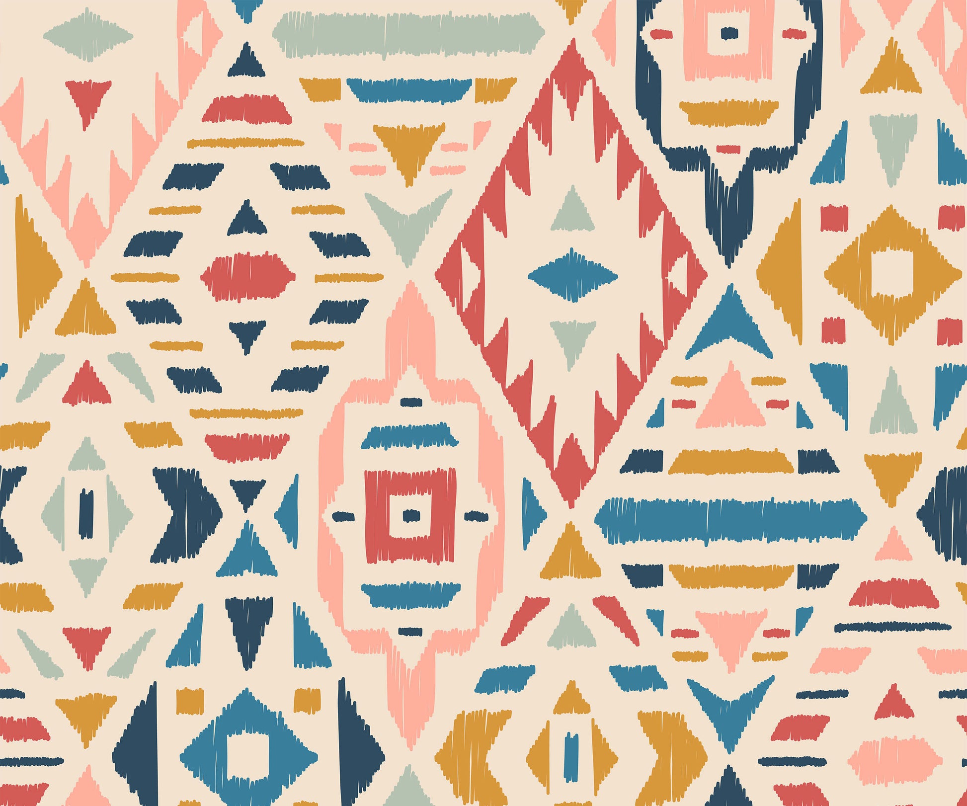 Geometric Fleece Wallpaper in Vibrant Colours
