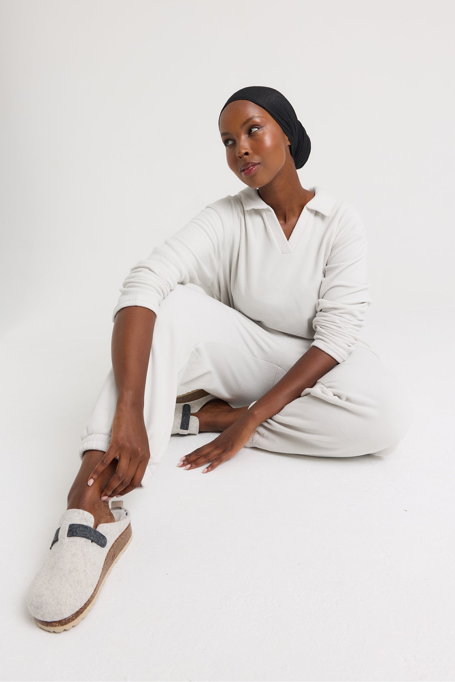 Fleece Lounge Set in Stone