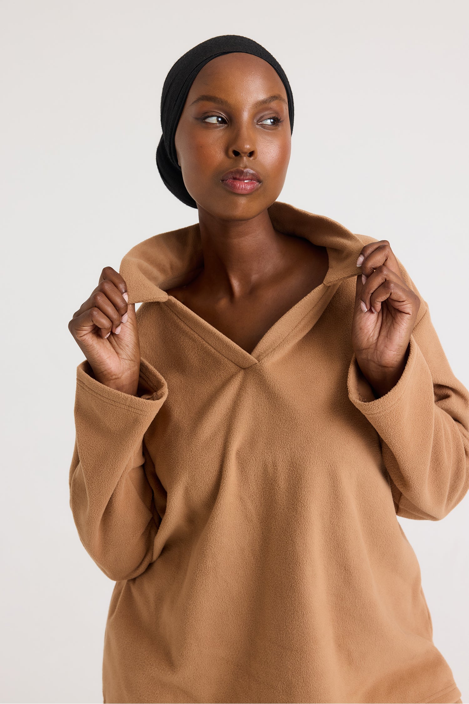 Fleece Lounge Set in Tan