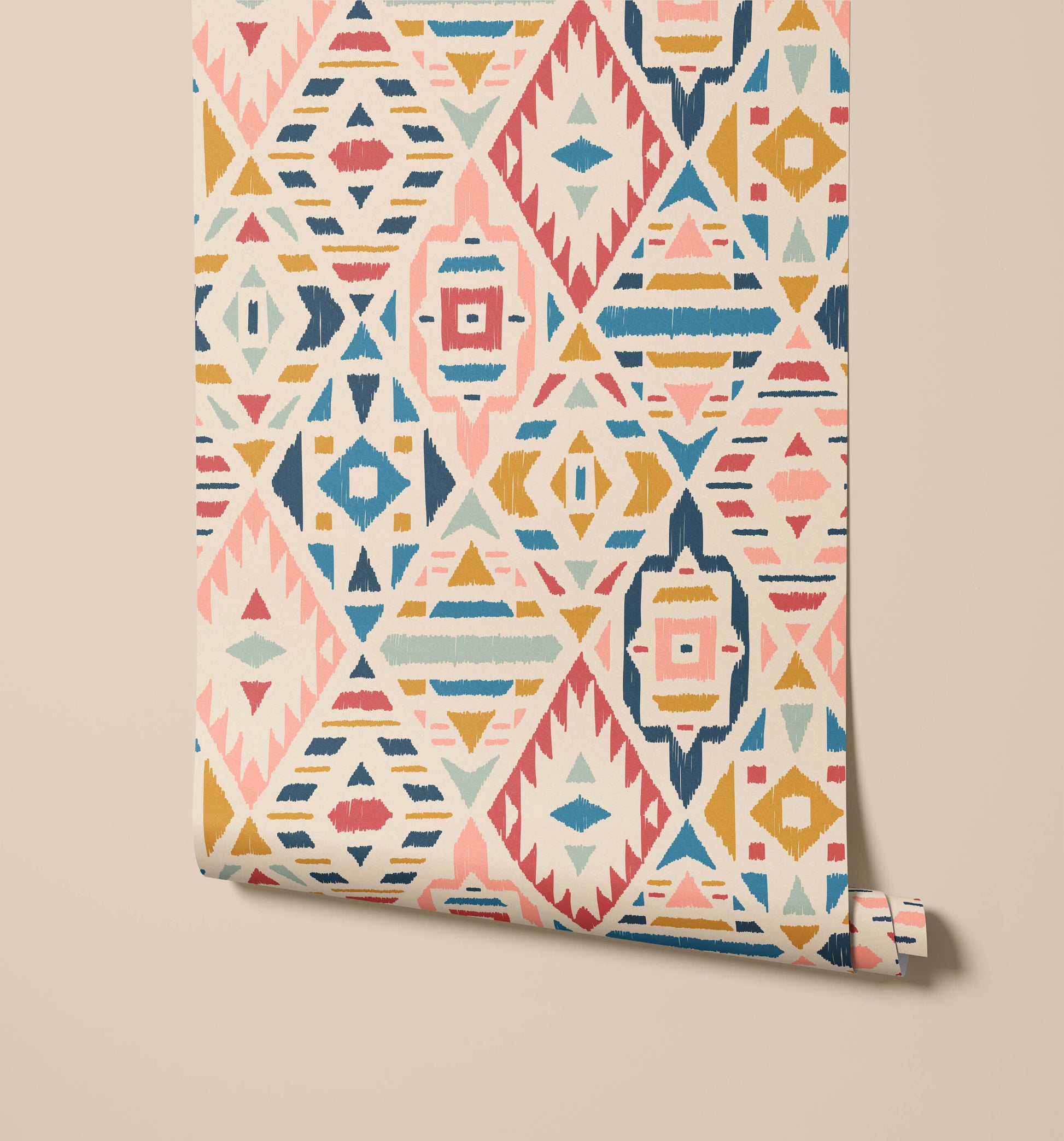 Geometric Fleece Wallpaper in Vibrant Colours