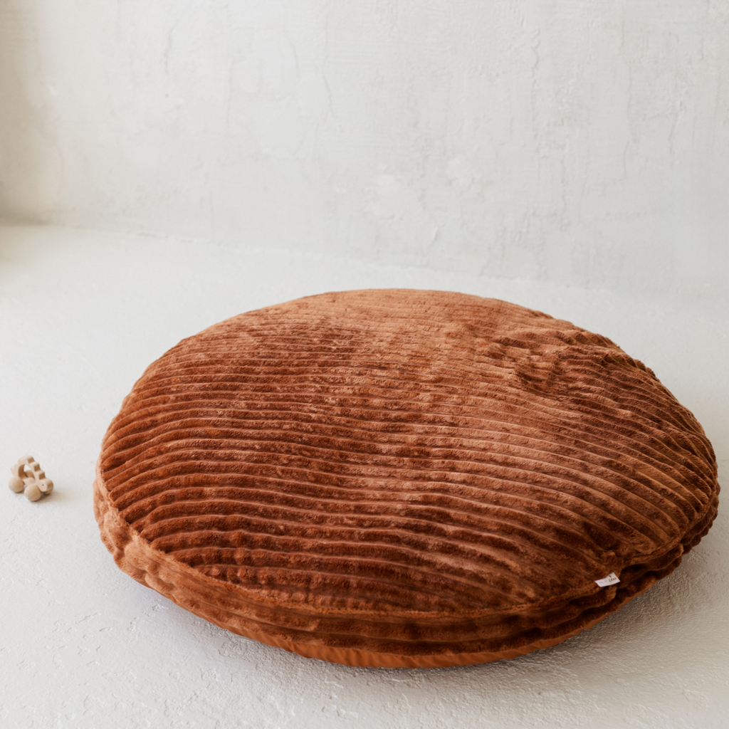 Large Kids Floor Cushion in Terracotta Corduroy