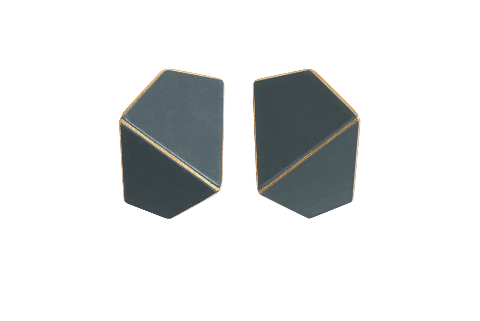 Folded Wide Earrings – Handcrafted Brass & Sterling Silver by Lisa Kroeber Jewellery at www.brixbailey.com