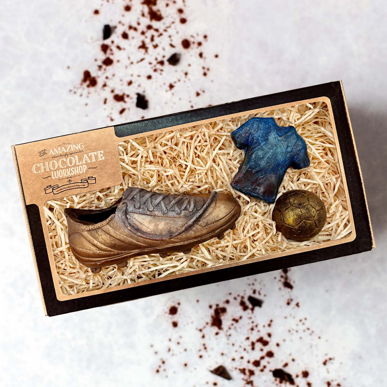 Football Chocolate Gift Box with Ball, Boot and Shirt