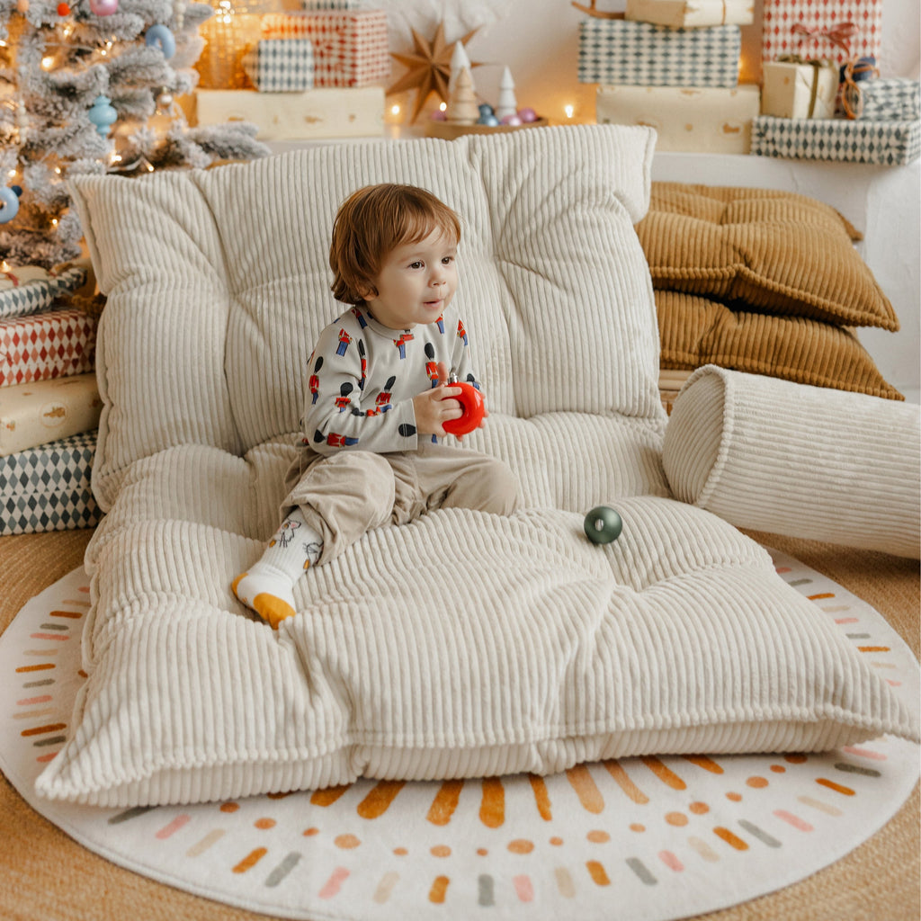Tufted Corduroy Floor Cushion in French Style