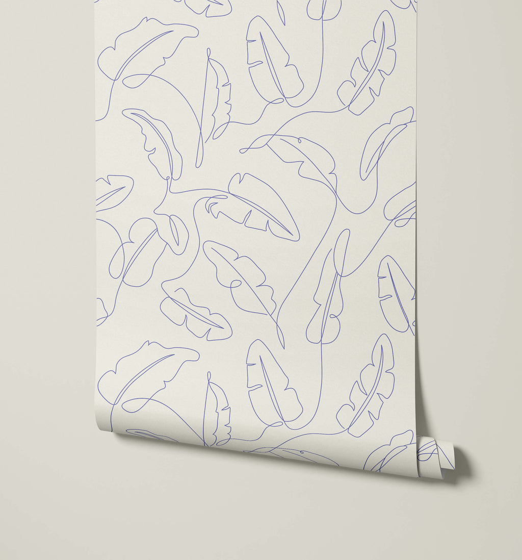 Freya Minimalist Tropical Leaf Wallpaper