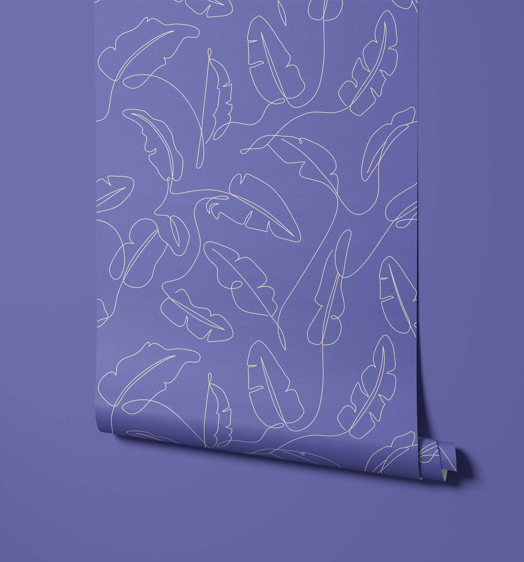 Freya Minimalist Tropical Leaf Wallpaper
