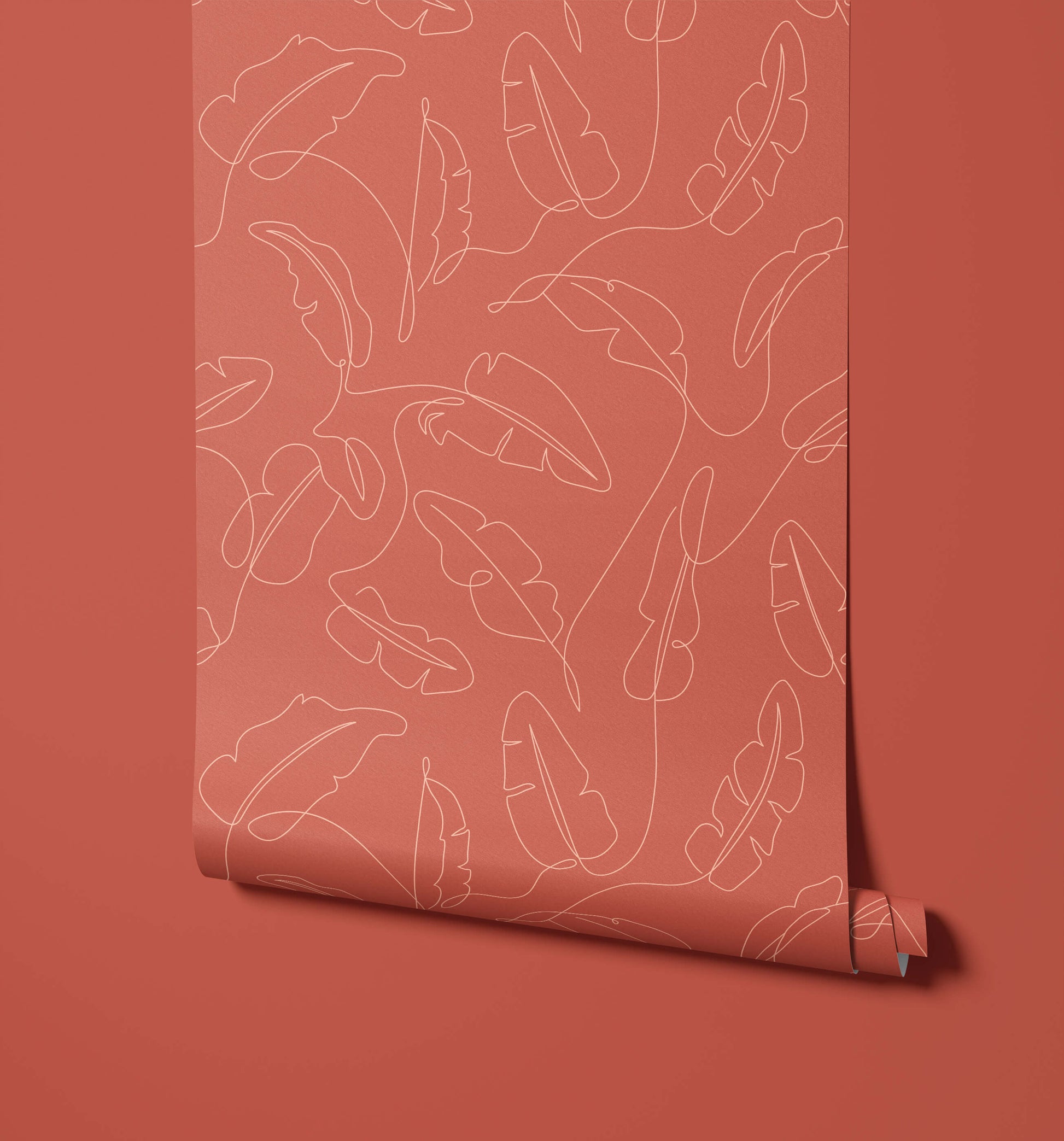 Freya Minimalist Tropical Leaf Wallpaper