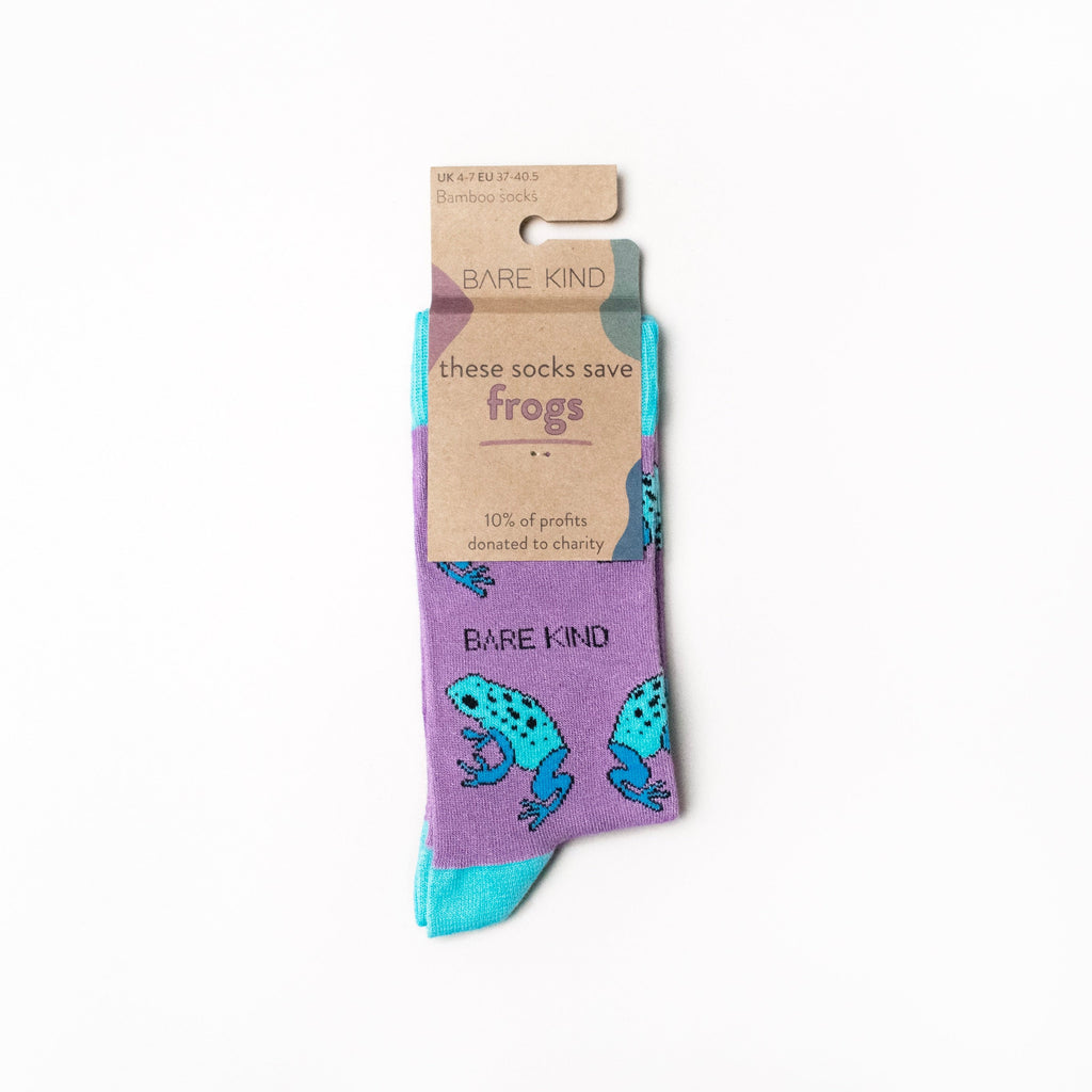 Save the Frogs Bamboo Socks in Purple