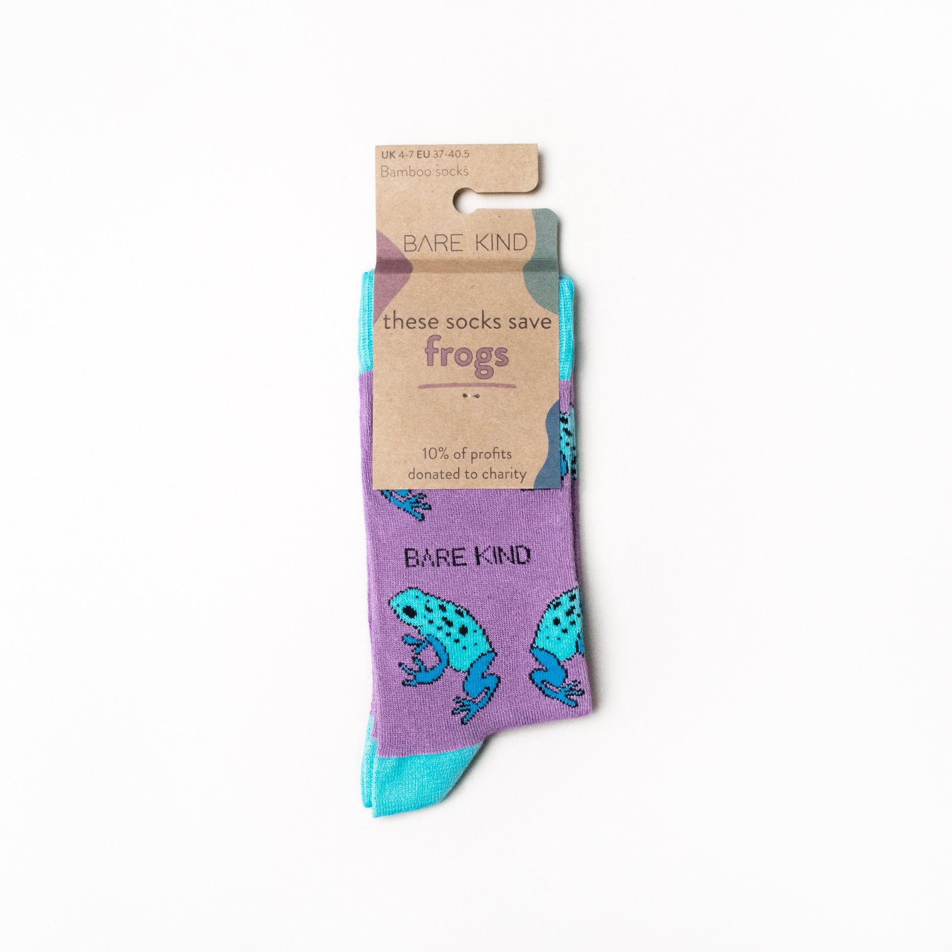 Save the Frogs Bamboo Socks in Purple