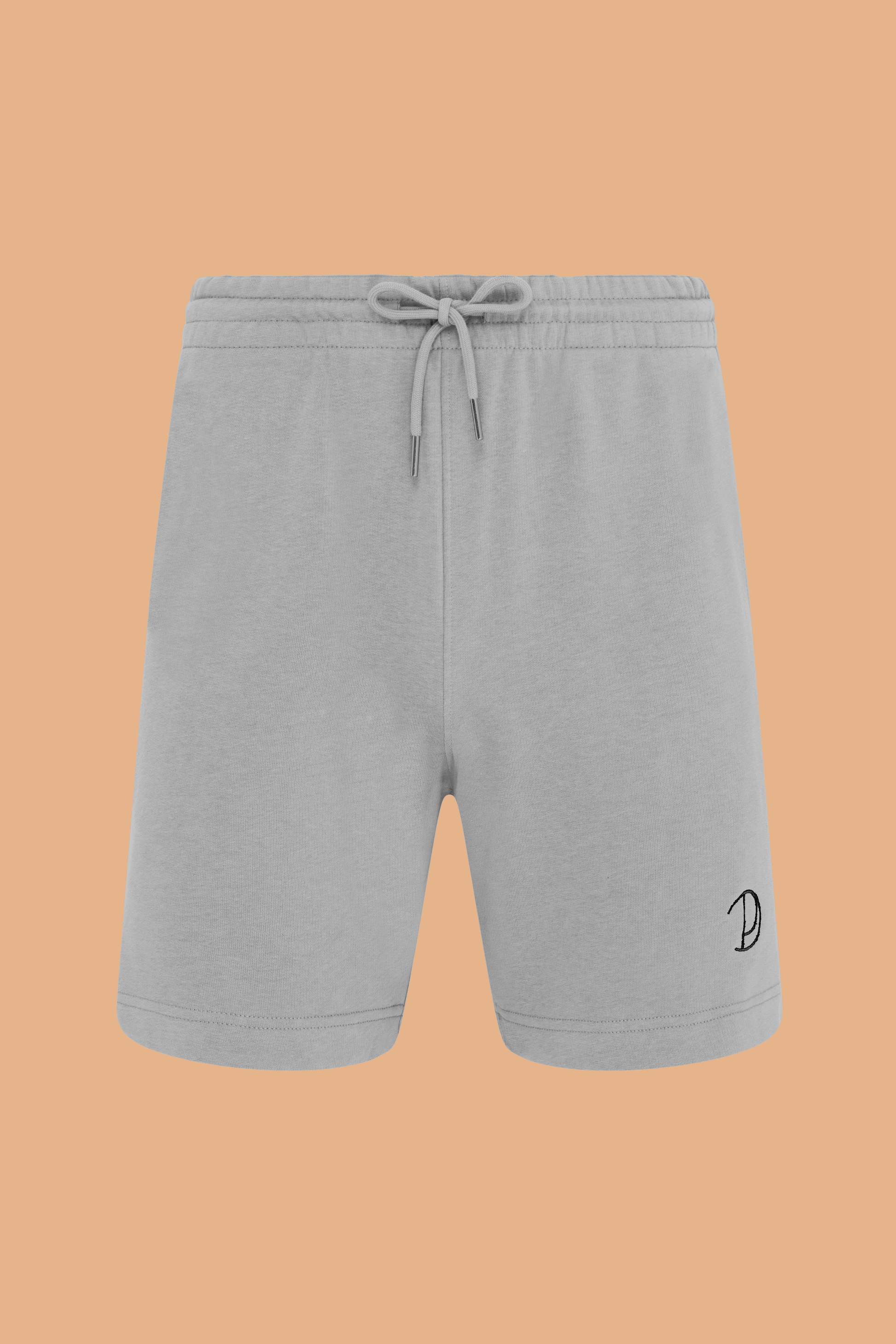 Embroidered P Shorts in Grey