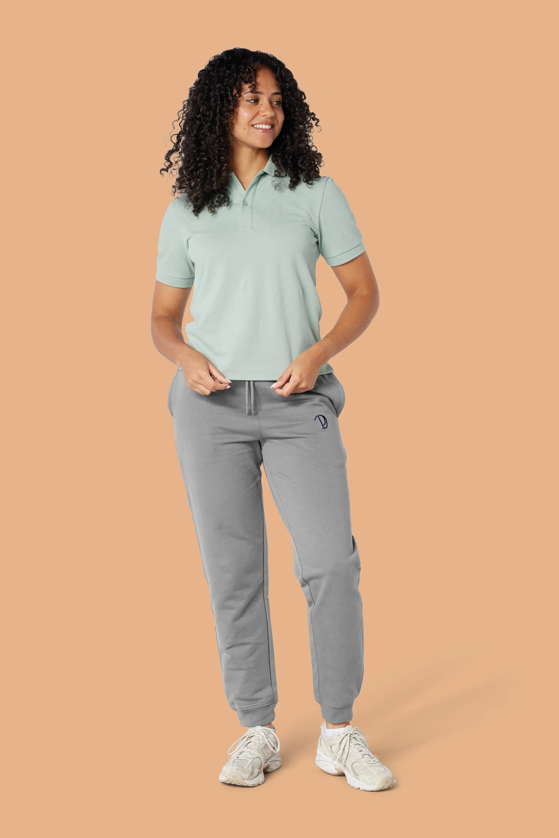 Embroidered P Joggers in Organic Cotton