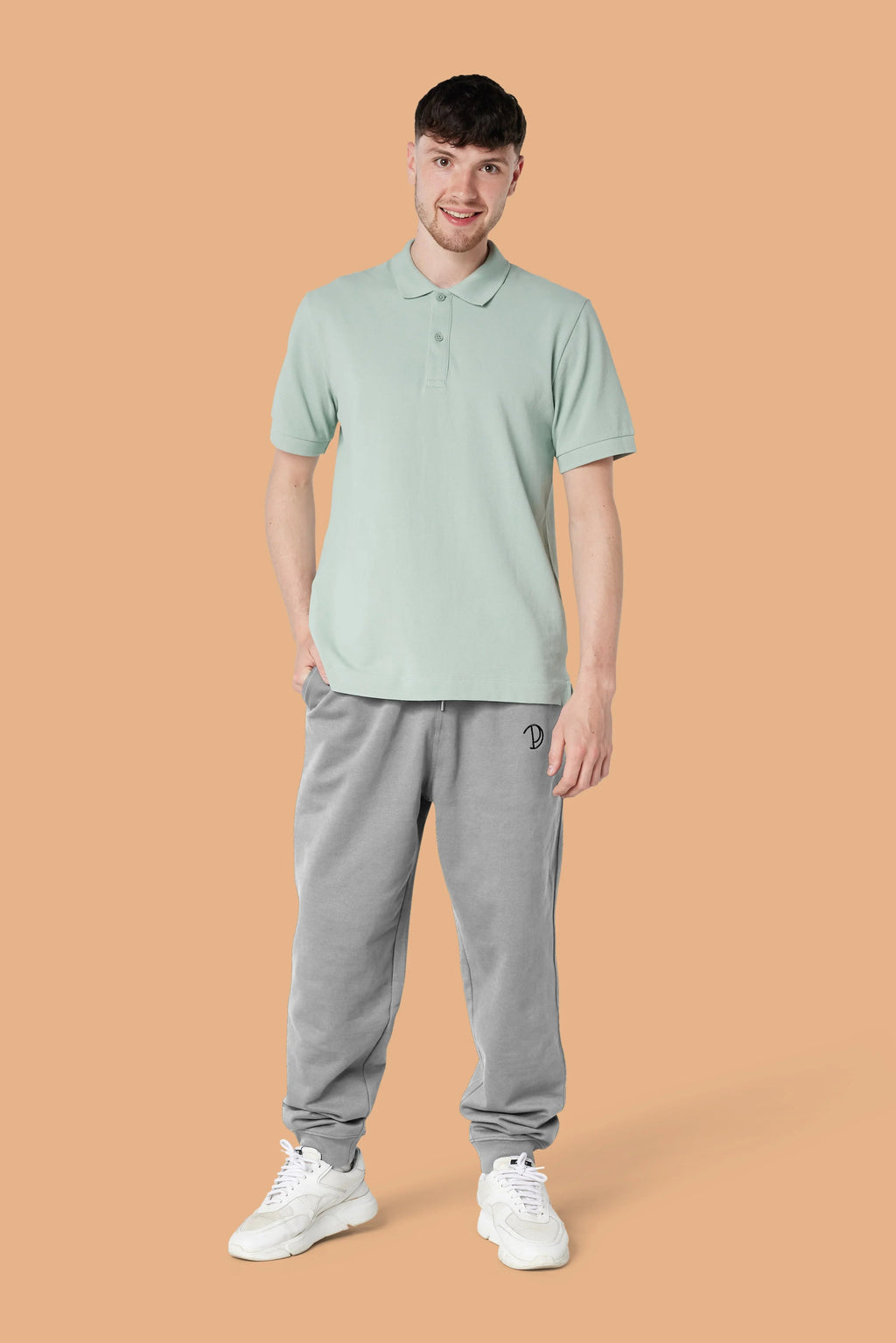 Embroidered P Joggers in Organic Cotton