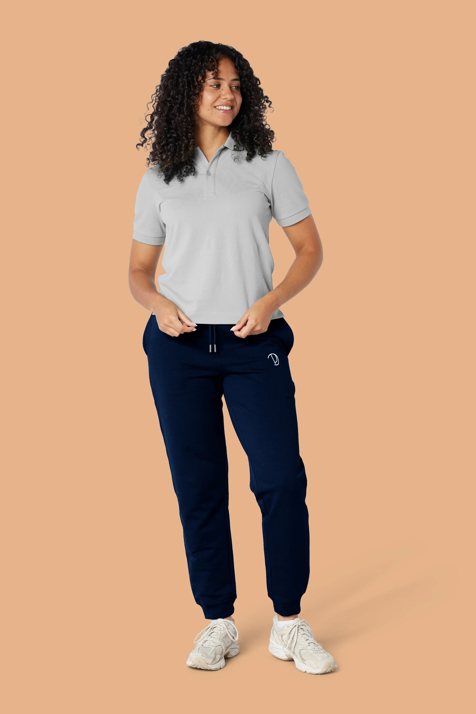 Embroidered P Joggers in Navy