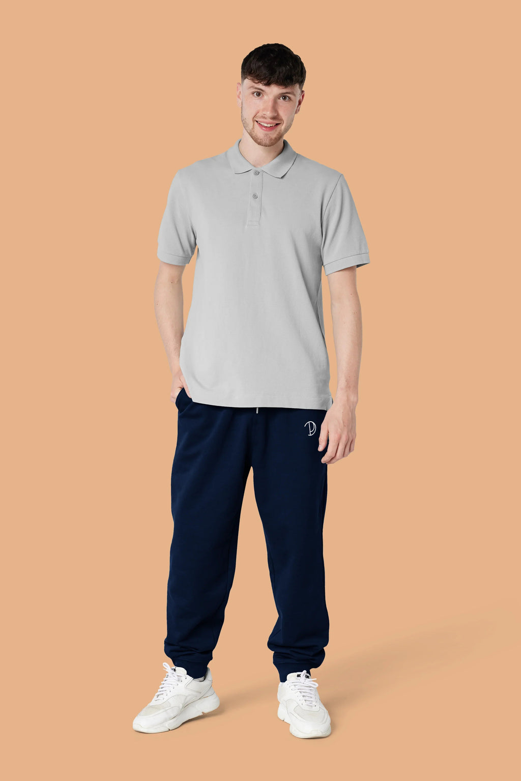 Embroidered P Joggers in Navy