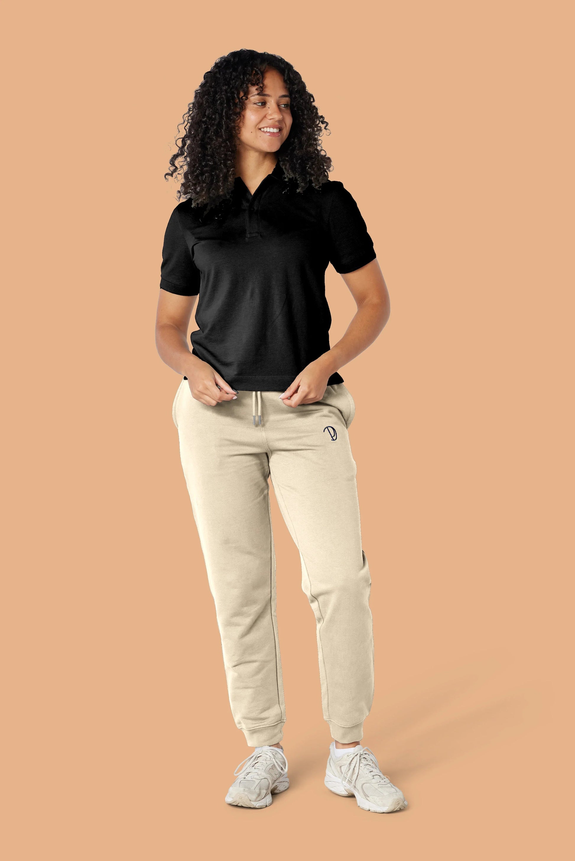 Embroidered P Joggers in Organic Cotton