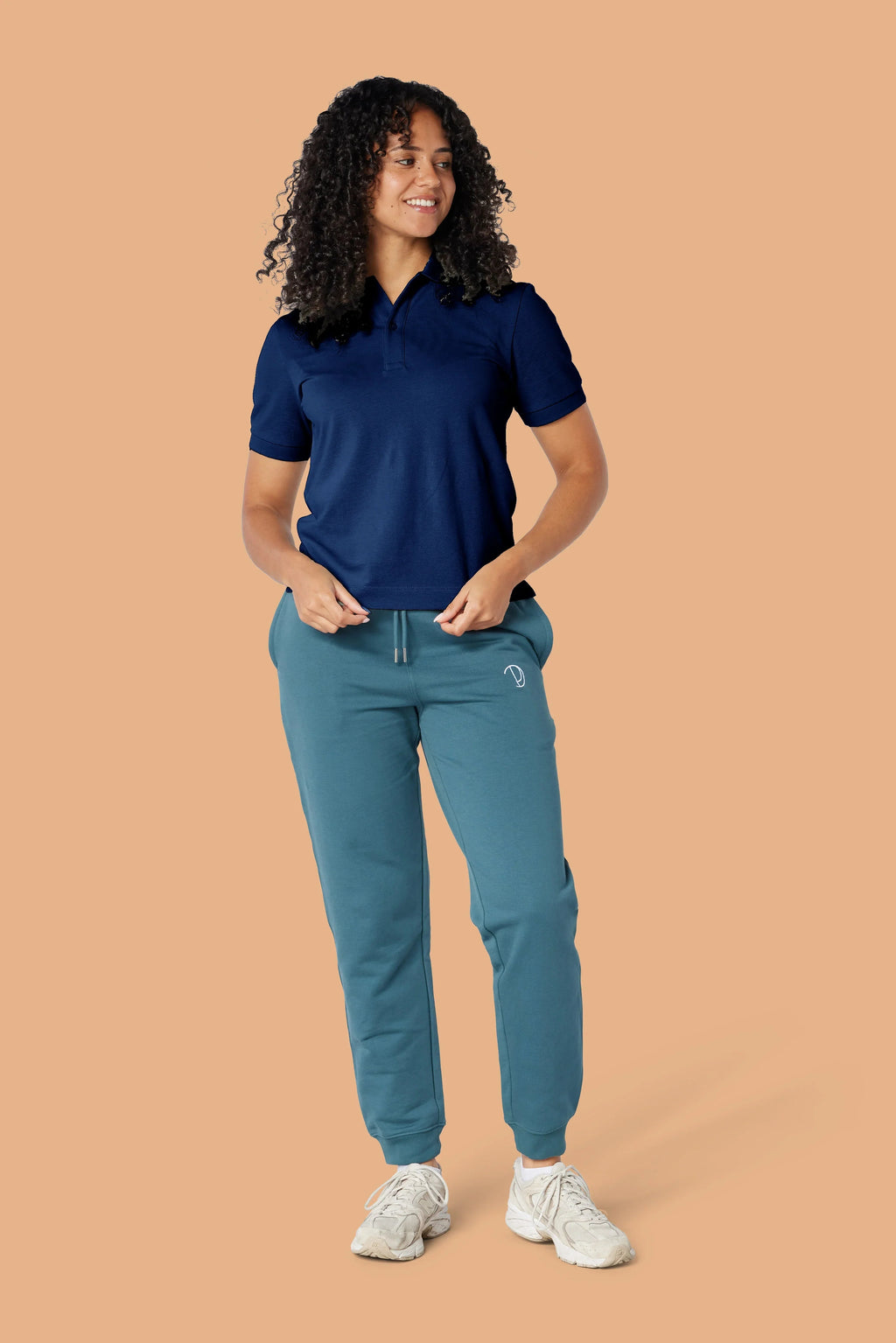 Embroidered P Joggers in Organic Cotton