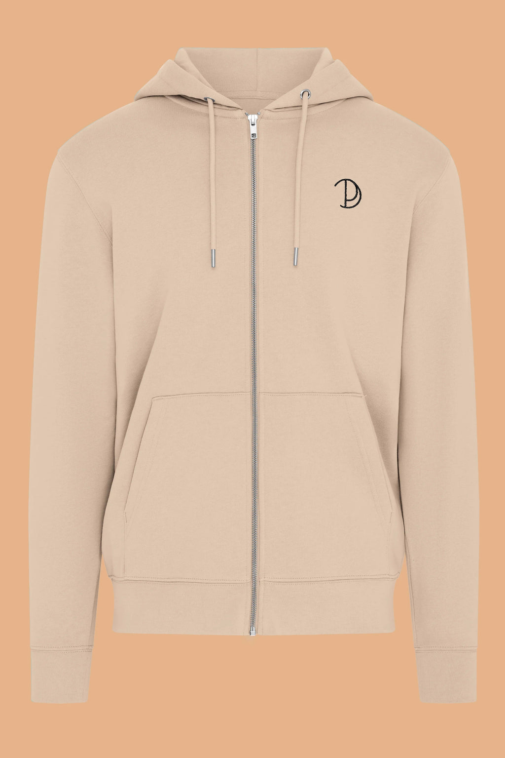 Embroidered P Zip Up Hoodie