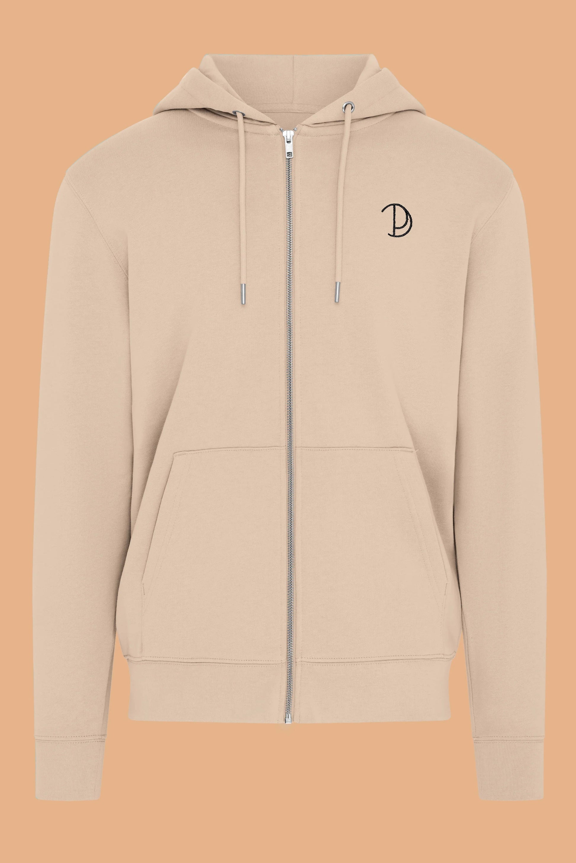 Embroidered P Zip Up Hoodie