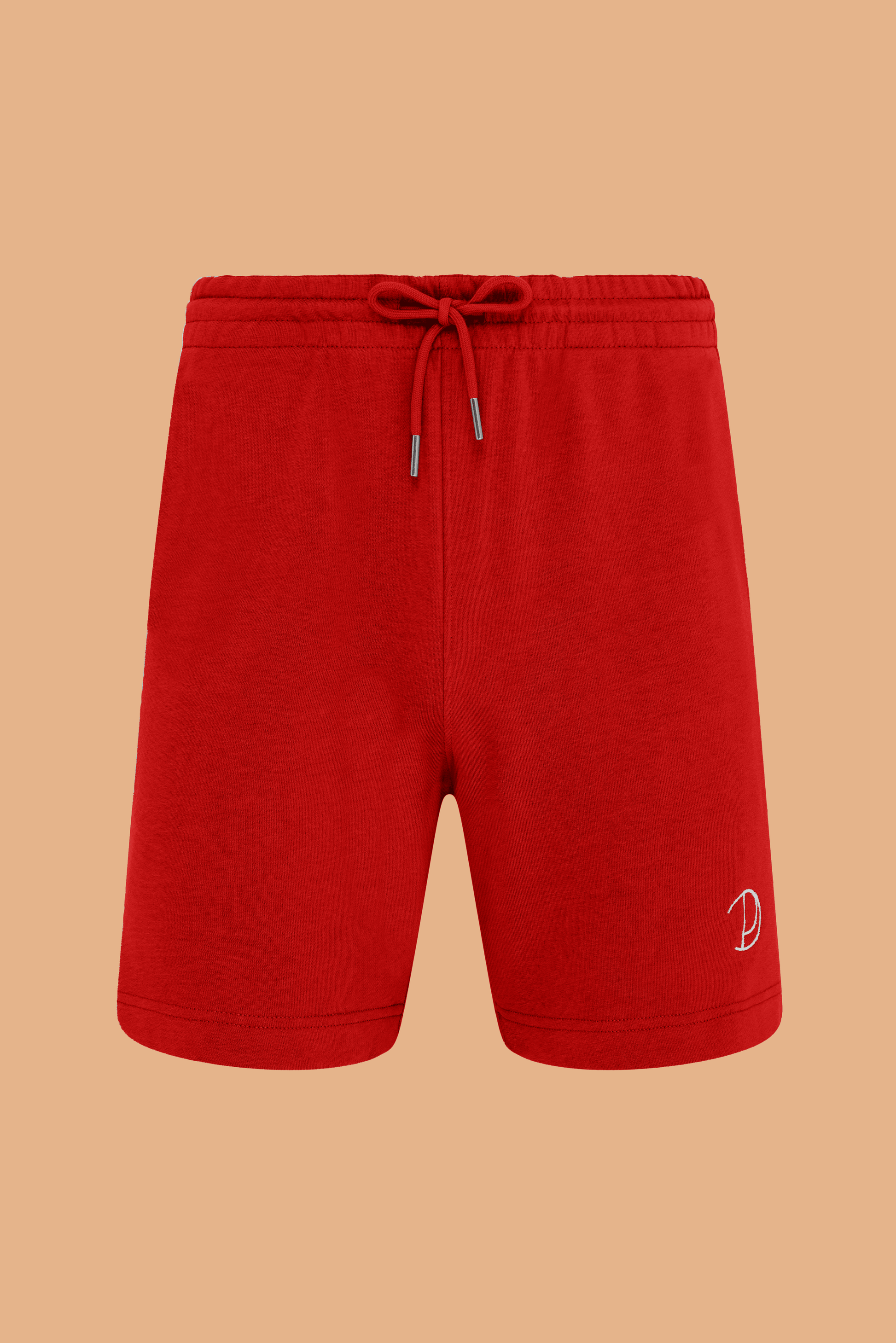 Embroidered P Shorts in Red