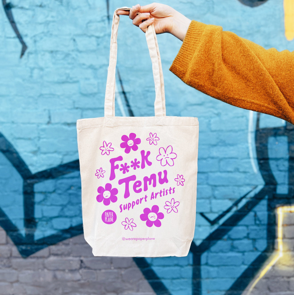 Natural Canvas Tote Bag with Artist Support Message