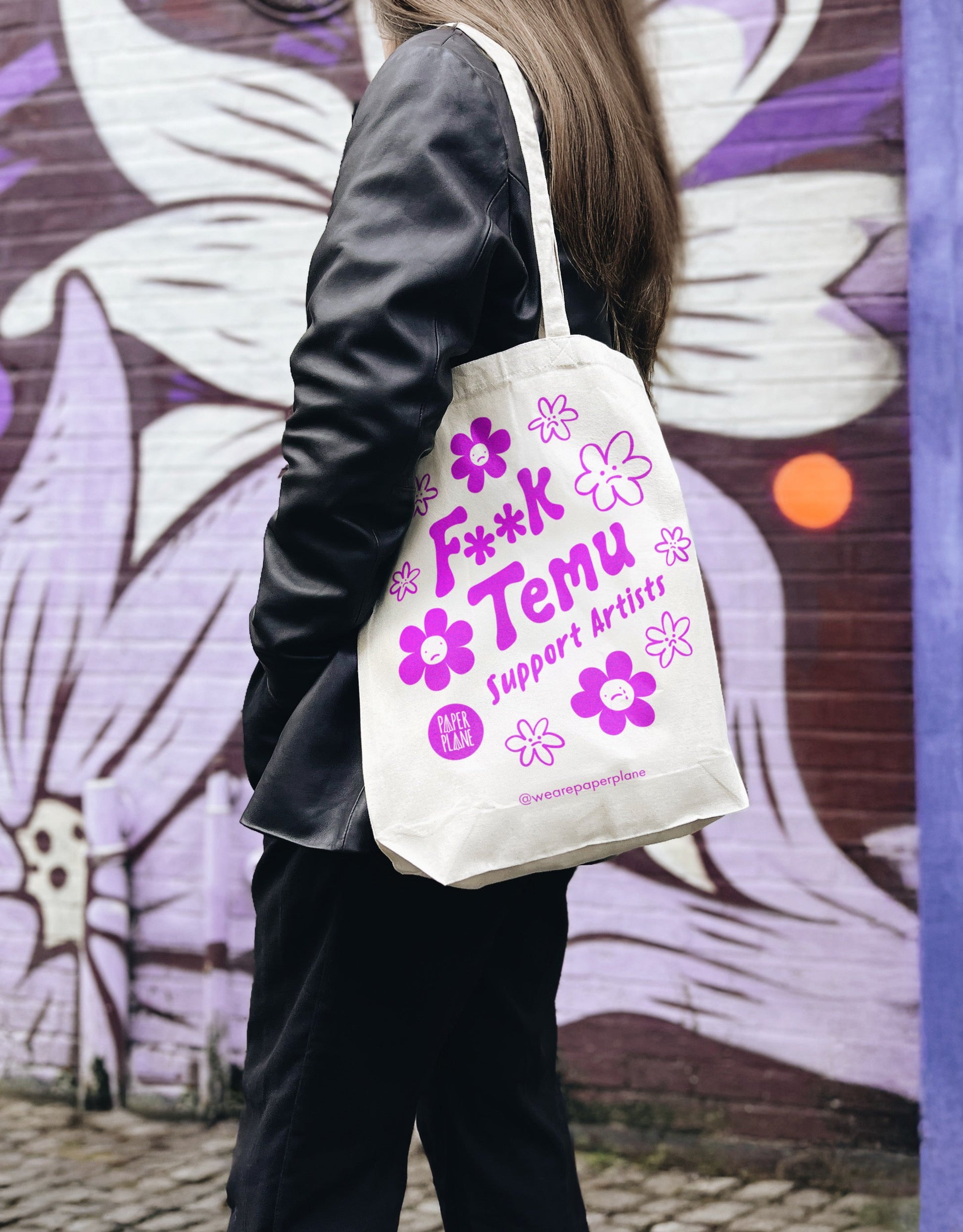 Natural Canvas Tote Bag with Artist Support Message