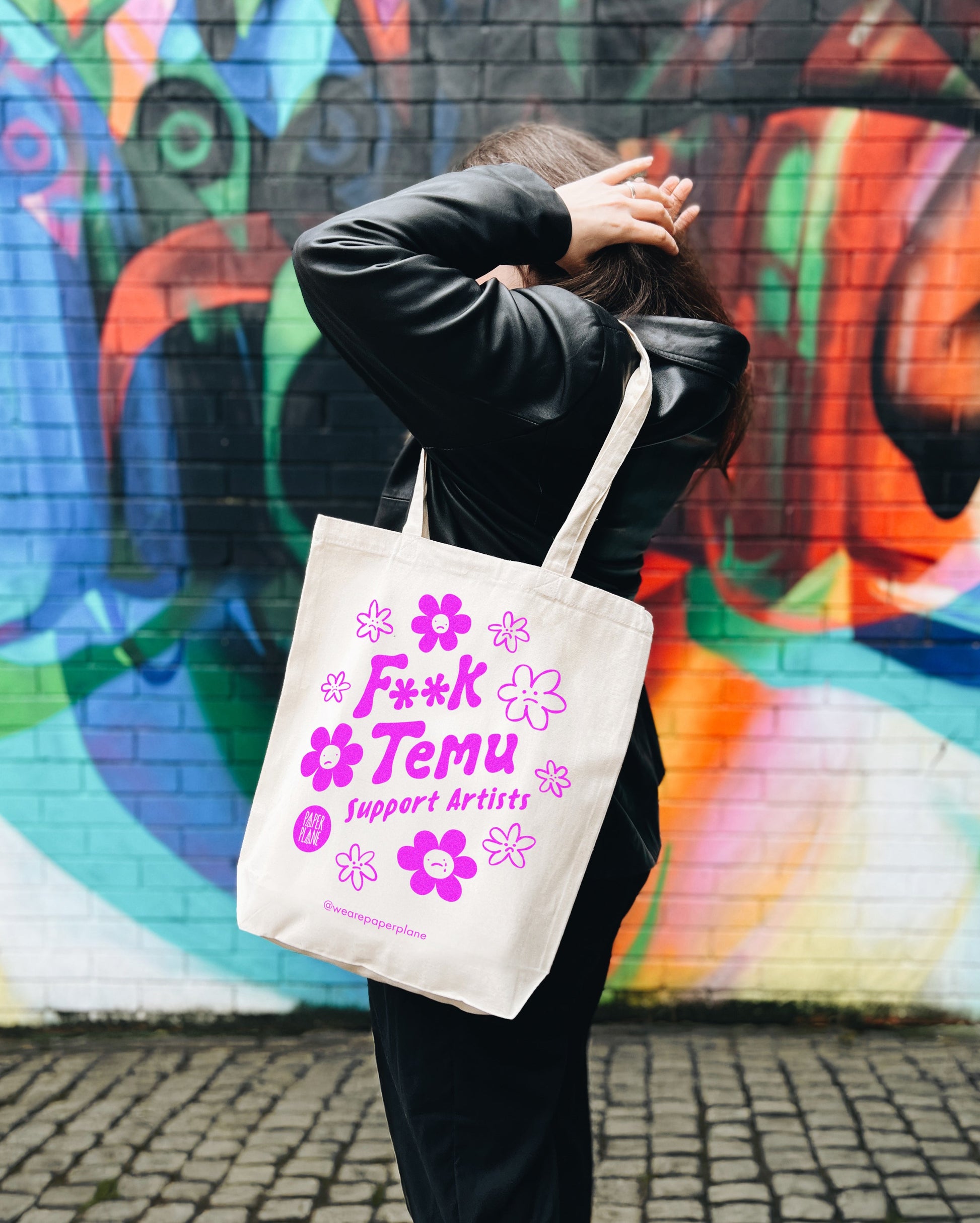 Natural Canvas Tote Bag with Artist Support Message