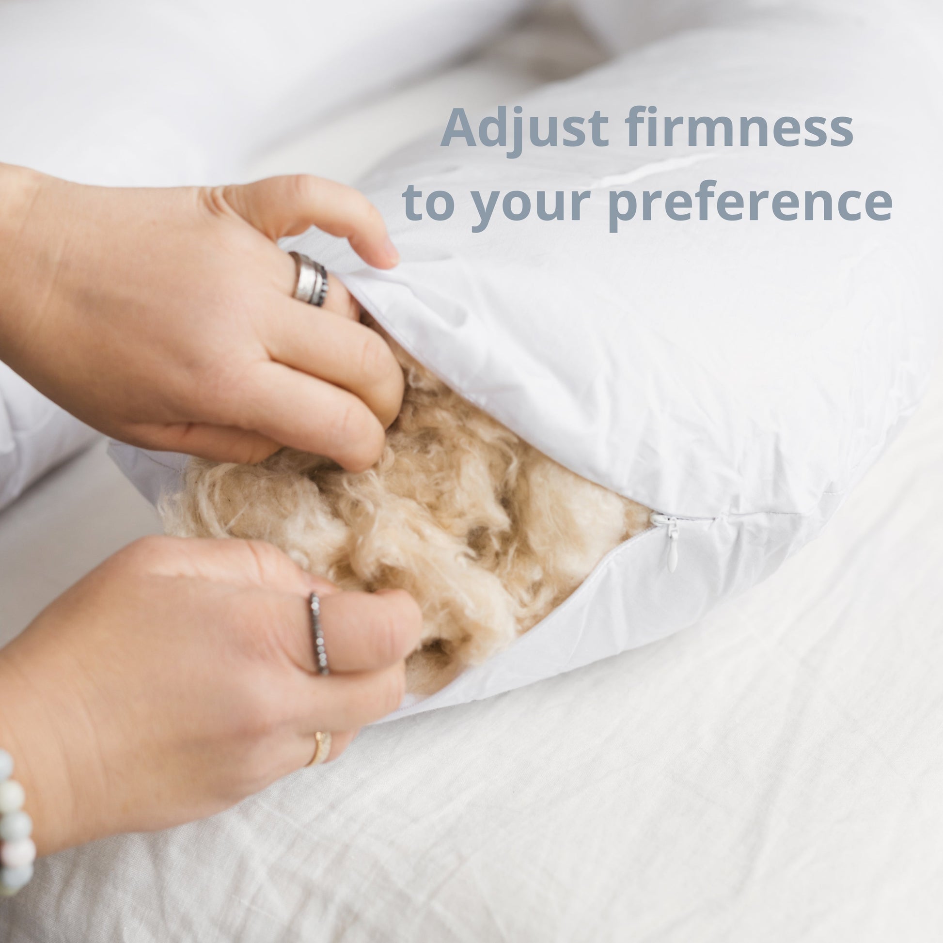 U Shaped Pregnancy Pillow with Organic Cotton Cover in Grey