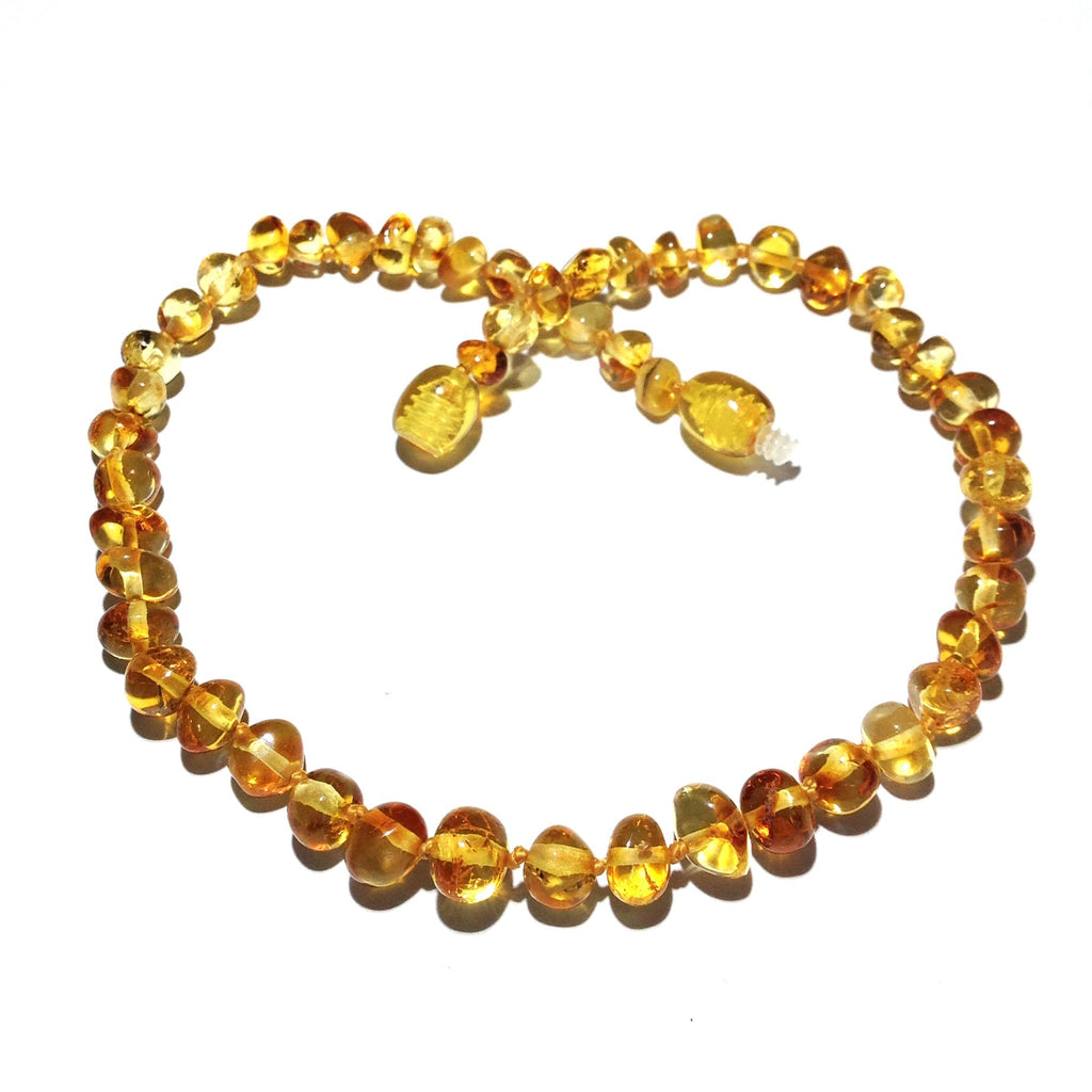 Polished Honey Baltic Amber Anklet for Adults