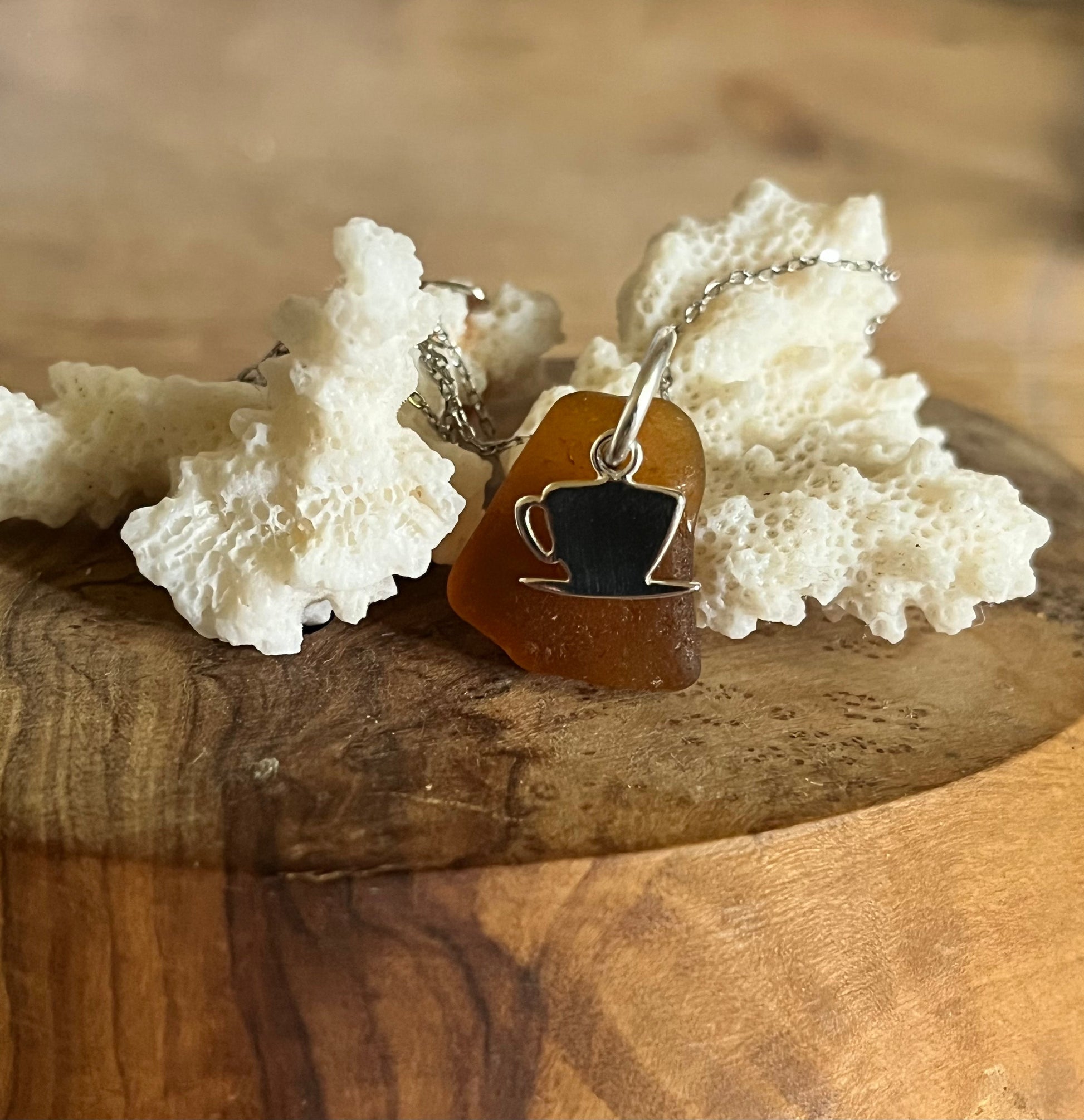 Scottish Sea Glass Sterling Silver Pendant Necklace