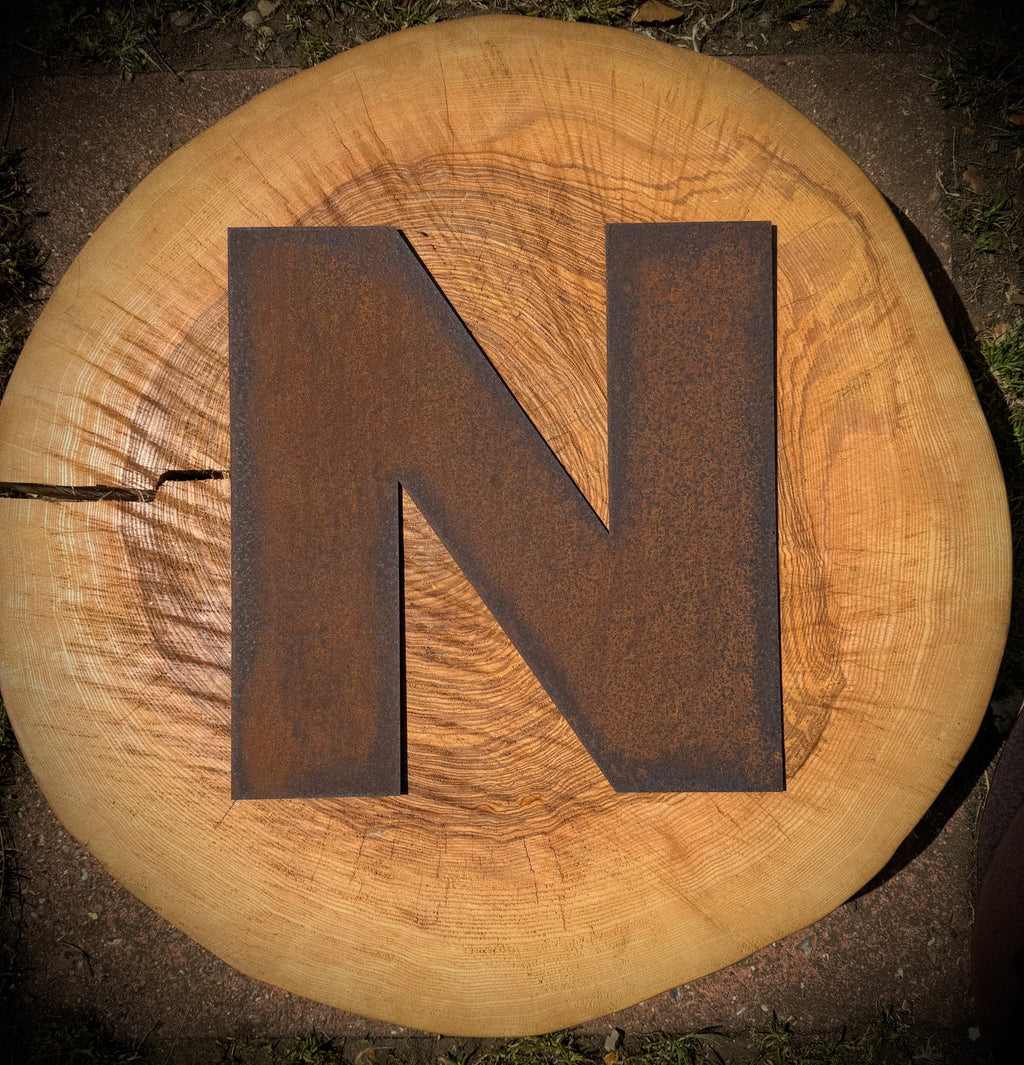 5 inch Fat Font Rusty Metal Letters A-Z 0-9