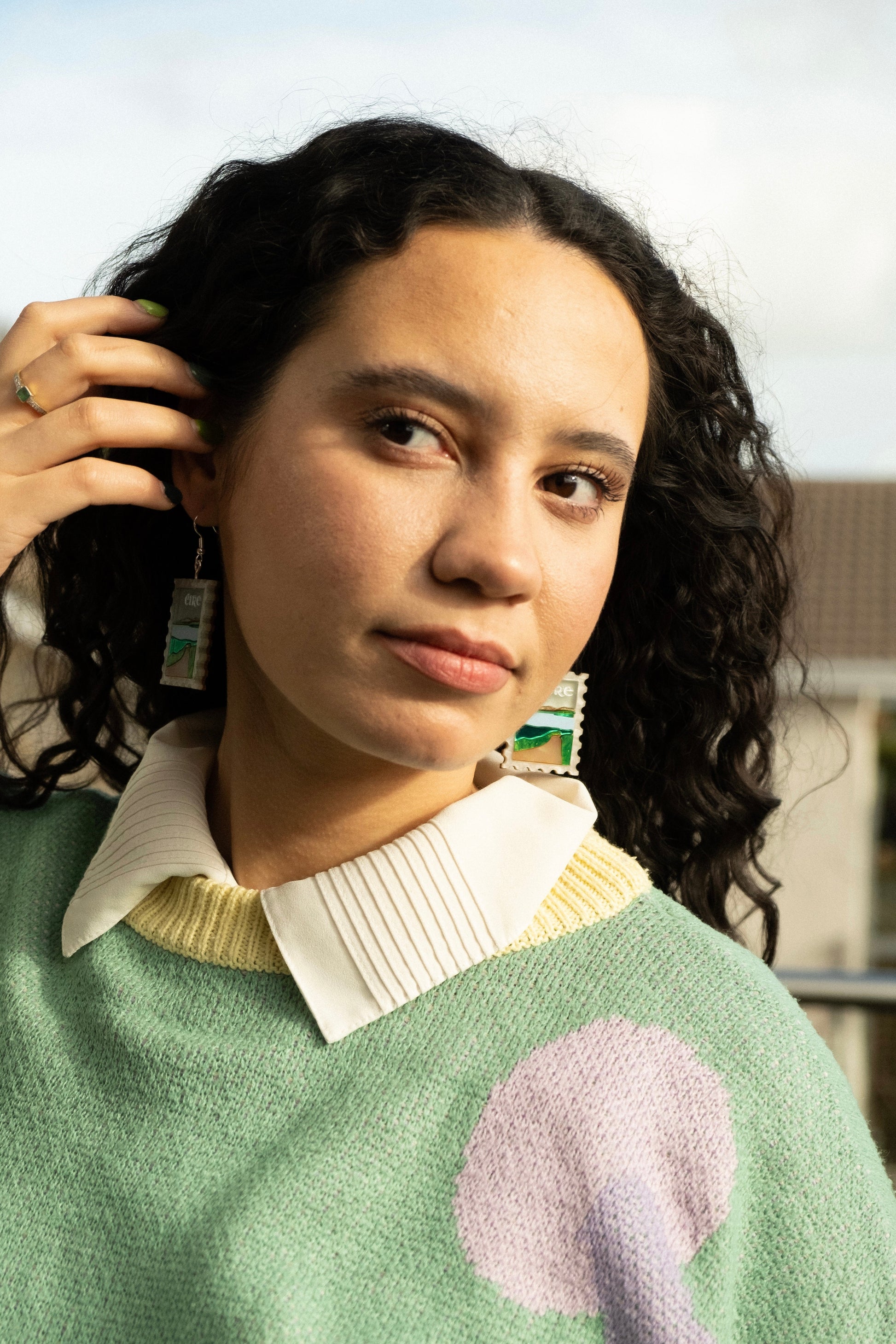 Irish Countryside Postage Stamp Earrings