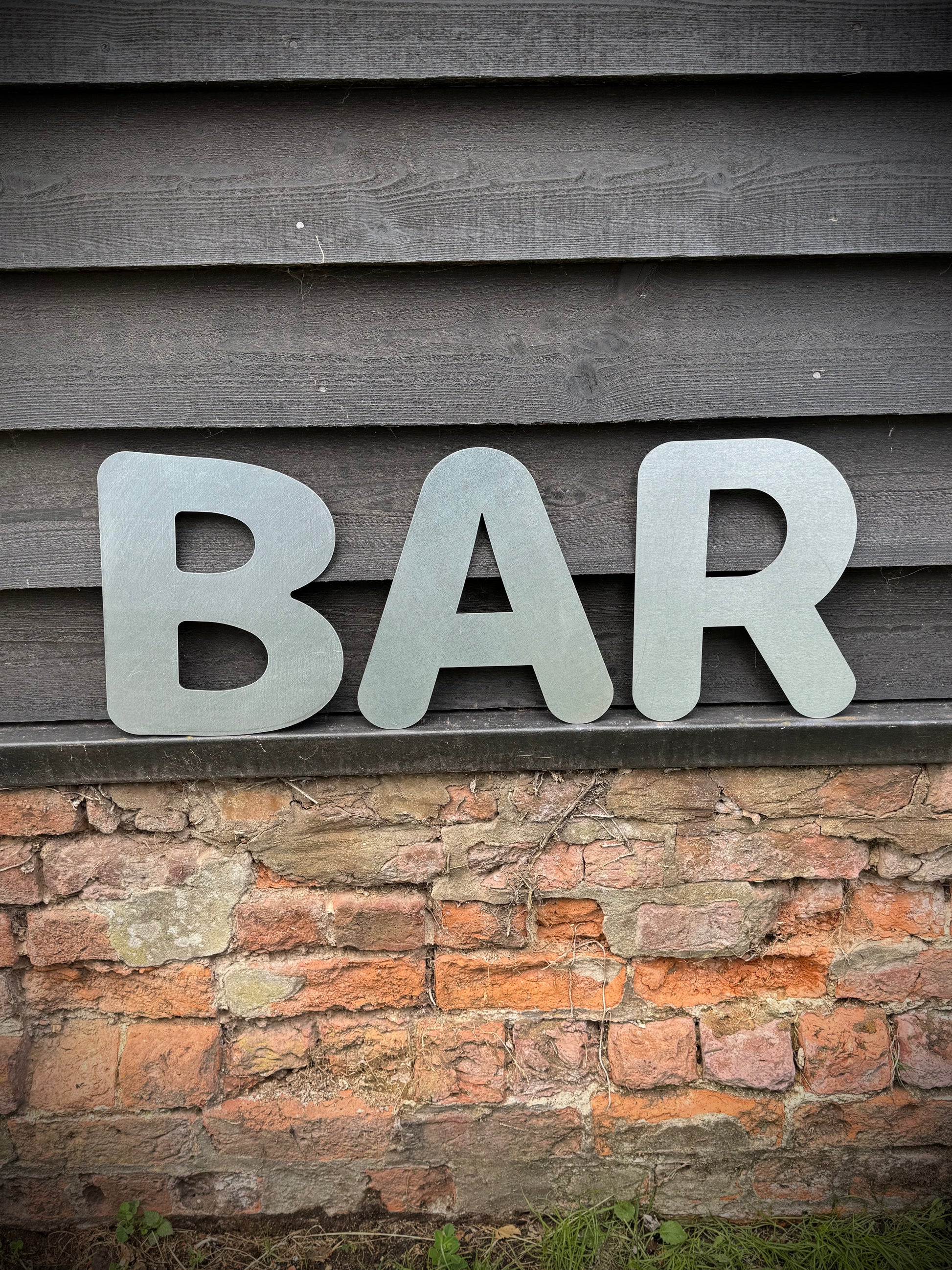 BAR Steel Bubble Lettering 12 Inch