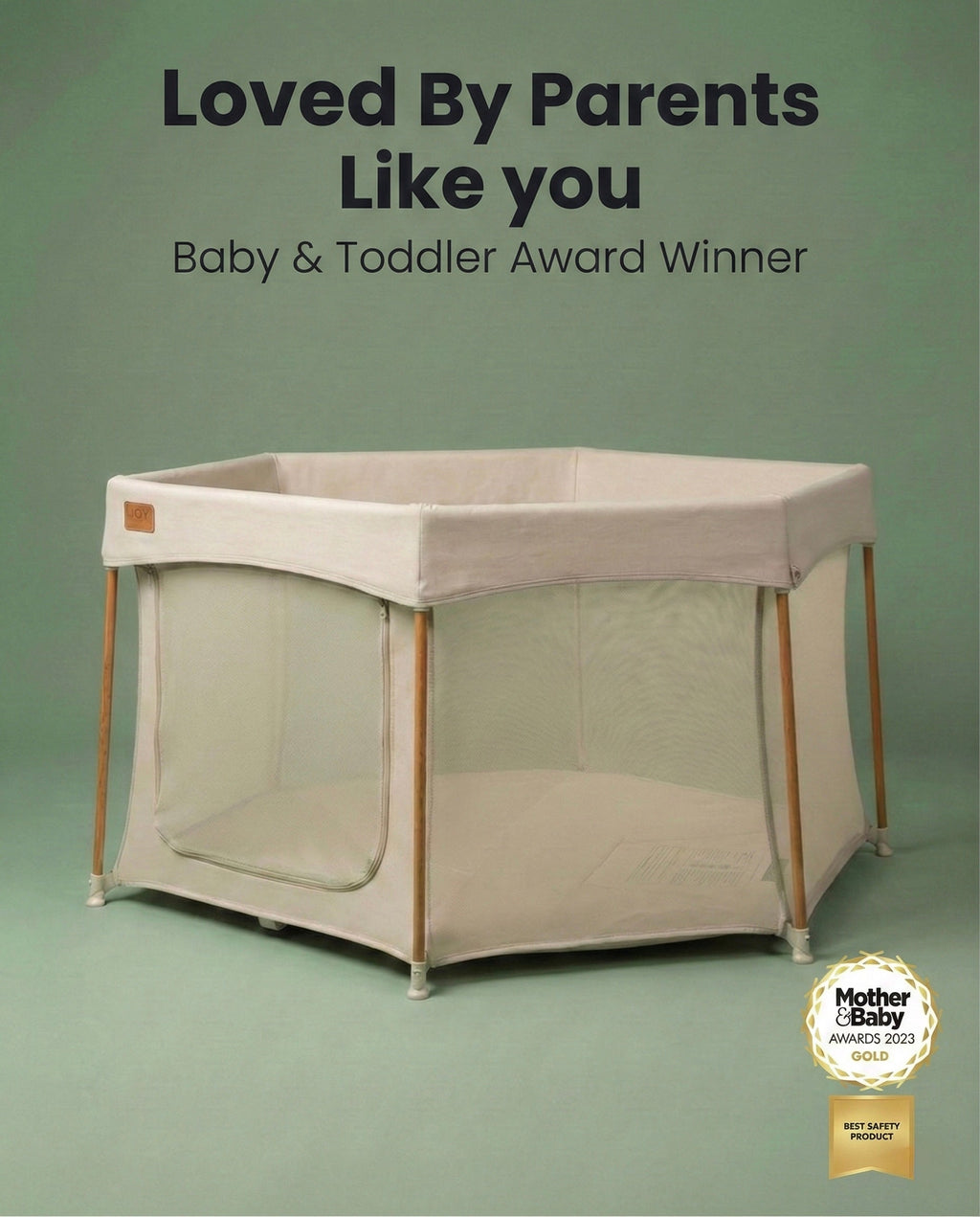 JOY Baby Playpen in Natural Wood