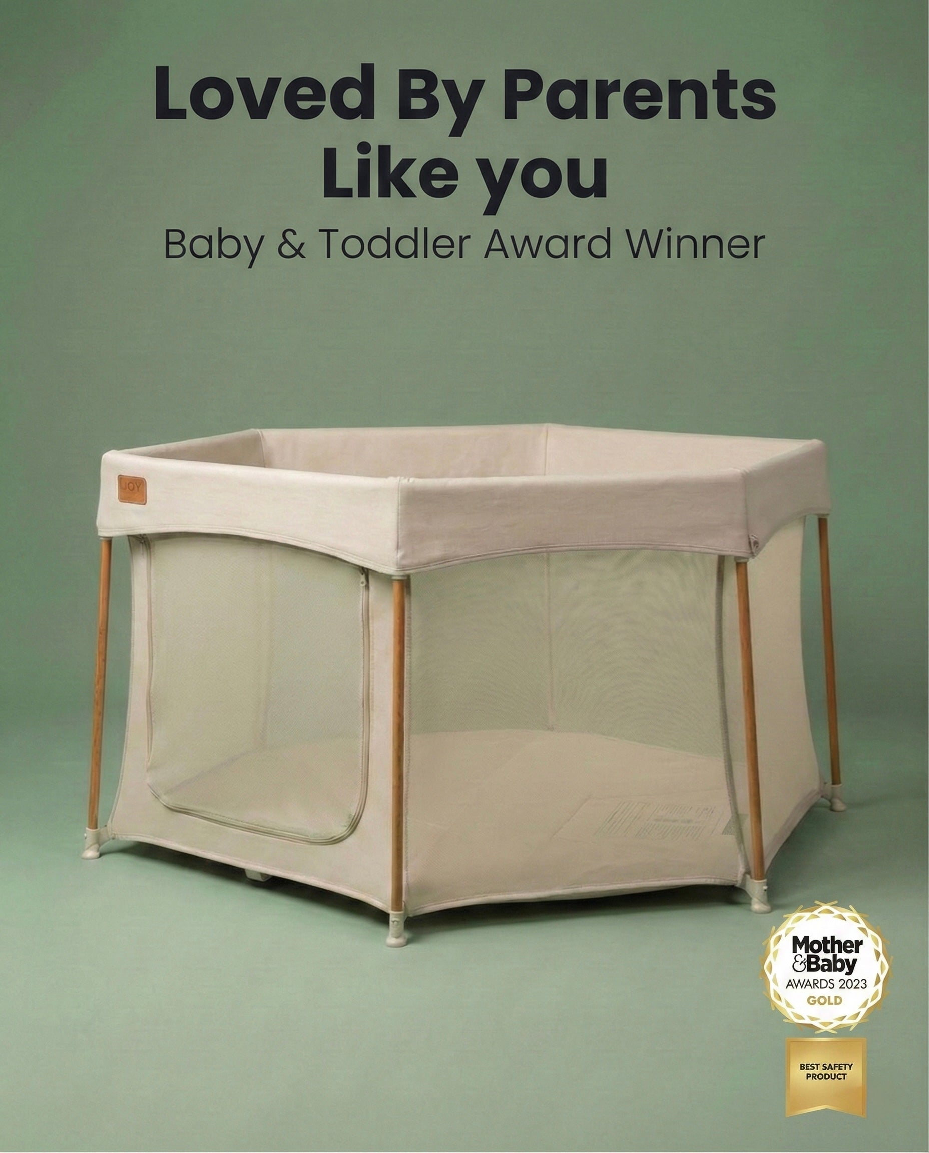 JOY Baby Playpen in Natural Wood