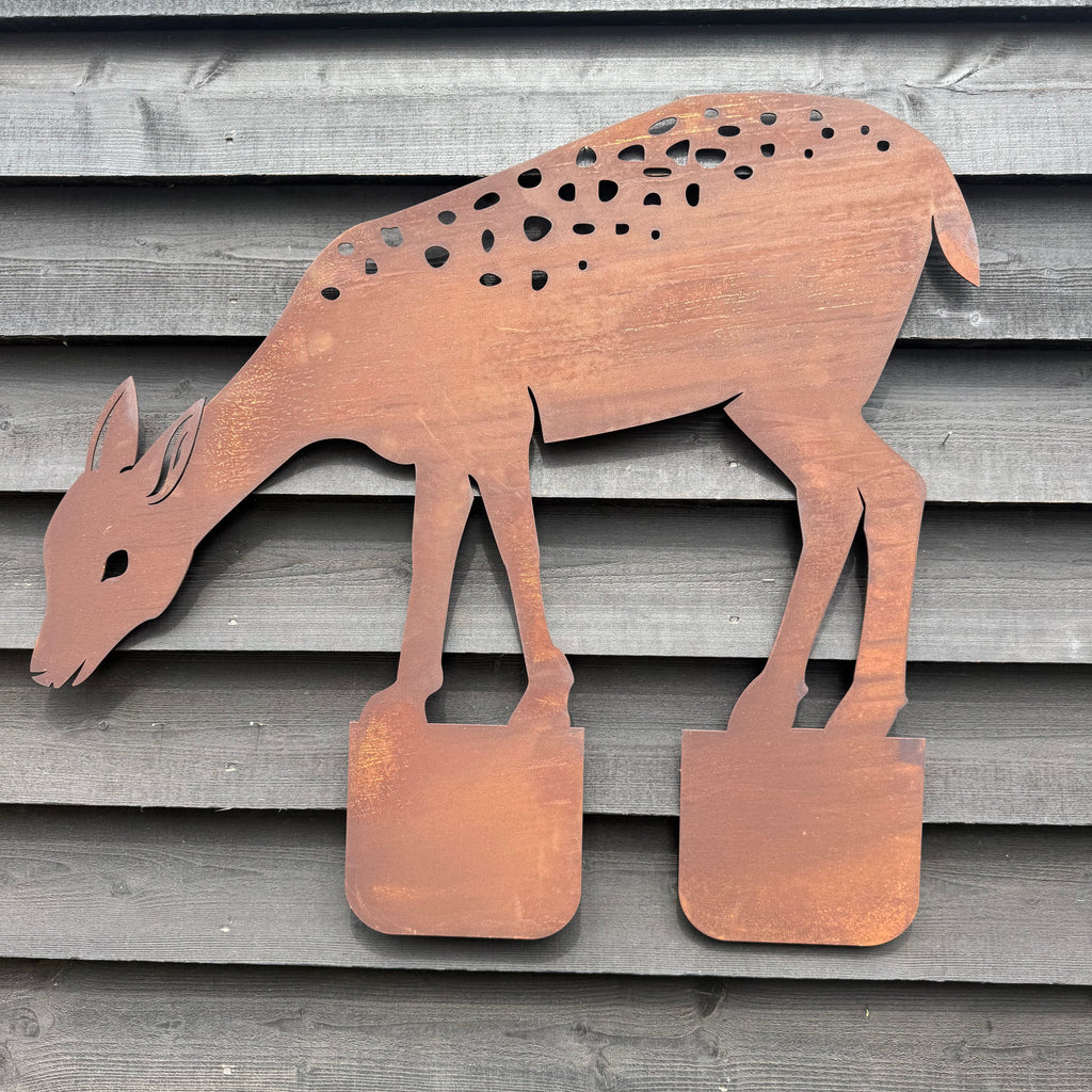 Rusty Metal Deer Garden Statue