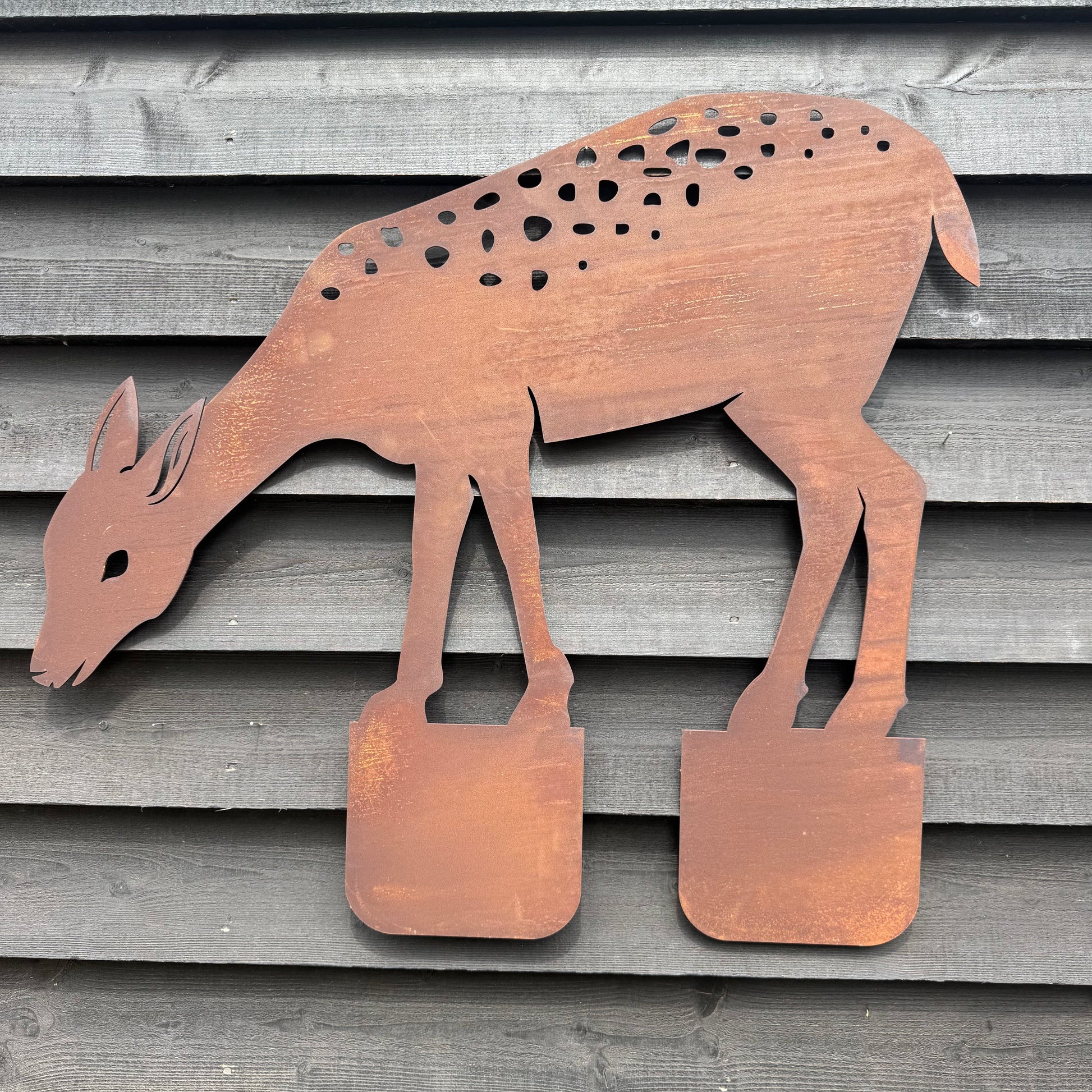 Rusty Metal Deer Garden Statue