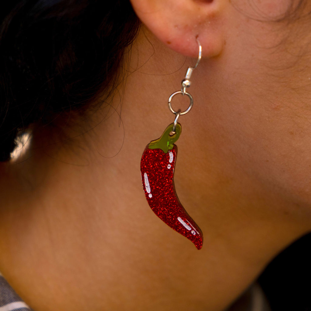 Chilli Pepper Earrings in Sterling Silver