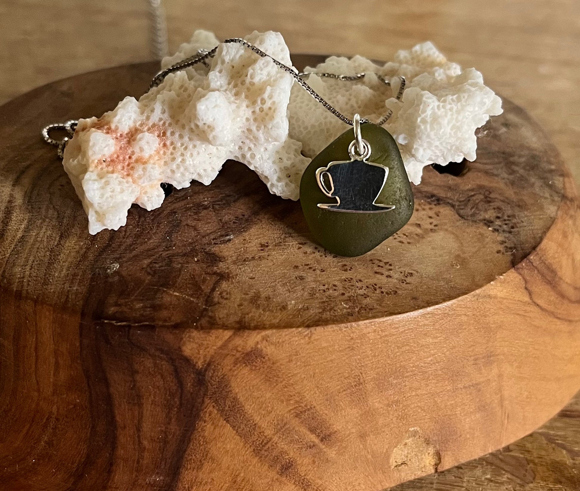 Scottish Sea Glass Sterling Silver Pendant Necklace