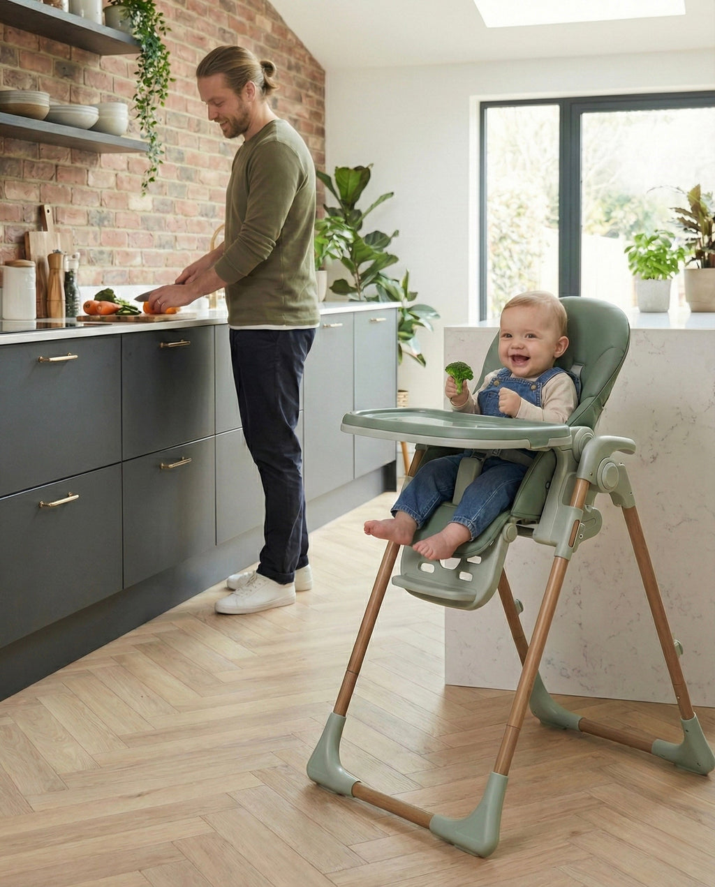 Flare Baby and Toddler Highchair in Green