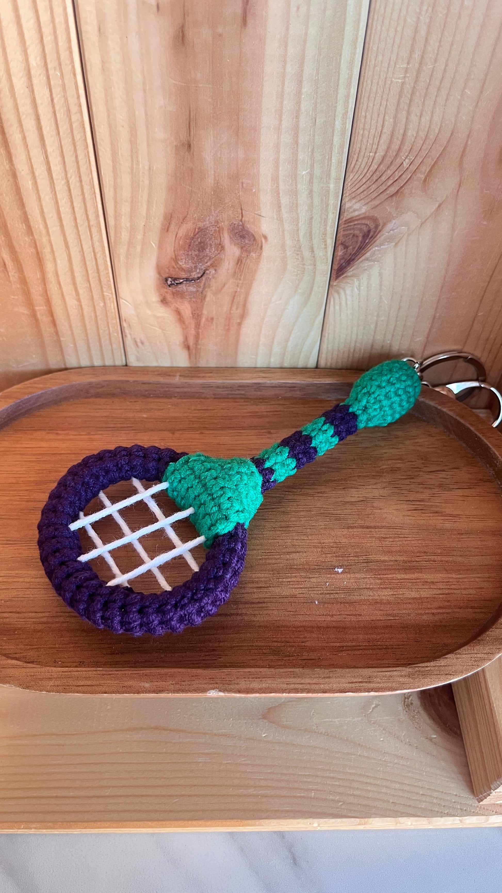 Crochet Tennis Ball Keychain with Smiling Face